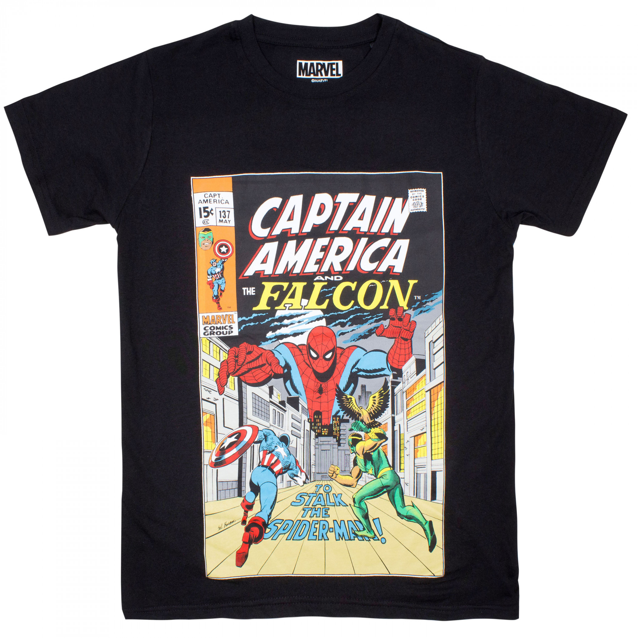 Captain America & Falcon #137 Comic Cover T-Shirt, Black