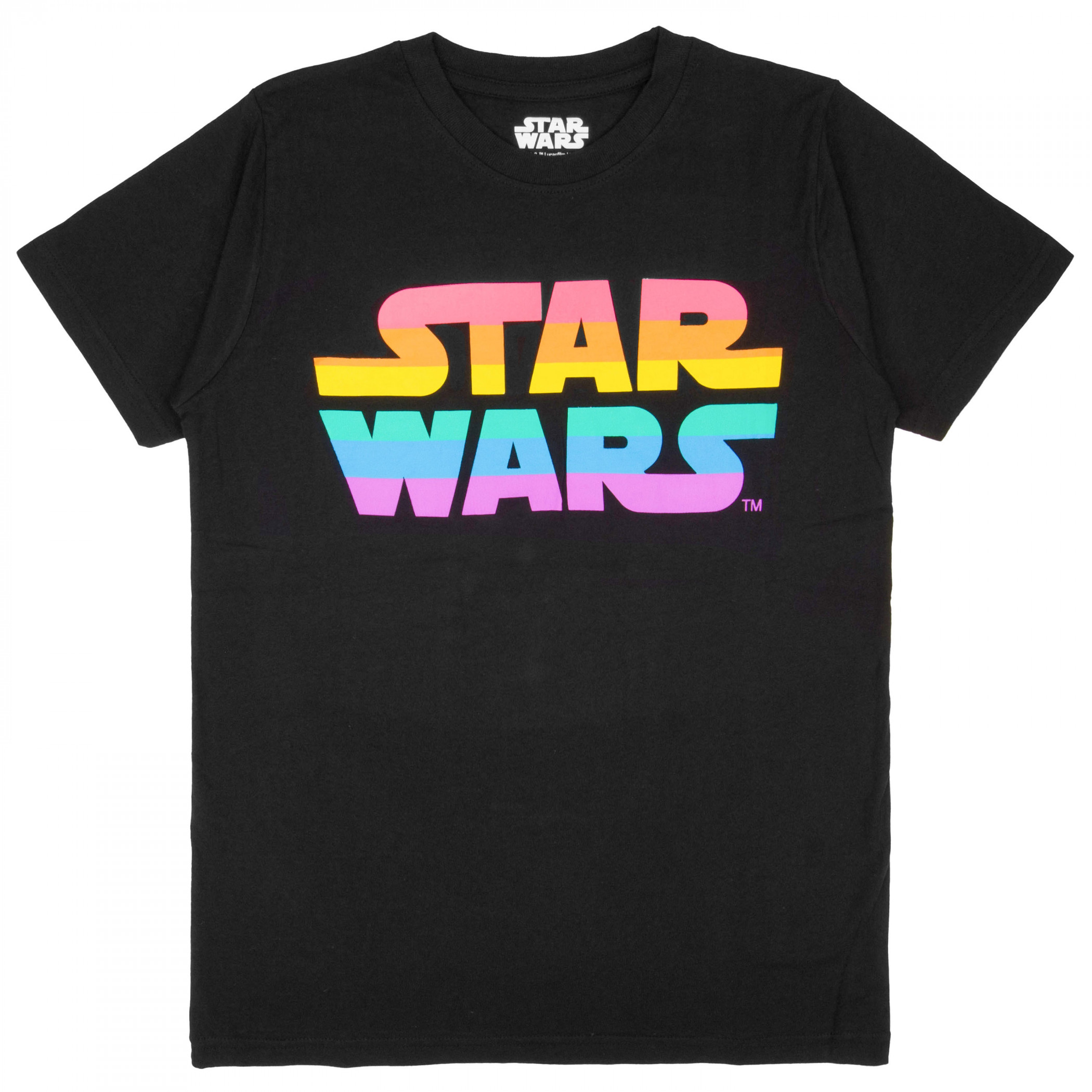 Star Wars Rainbow Logo T-Shirt, Black
