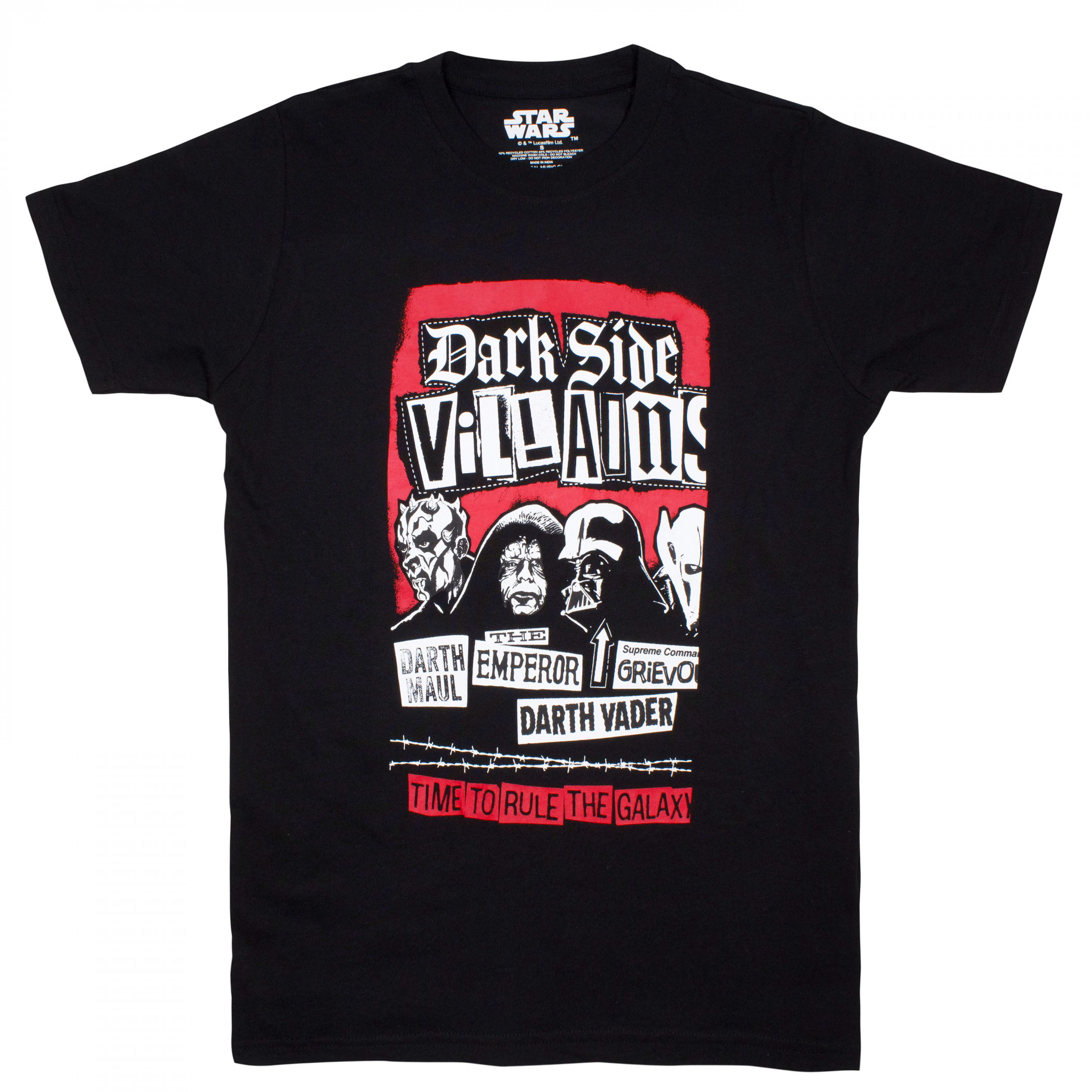 Star Wars Dark Side Villians 'Time to Rule' T-Shirt, Black
