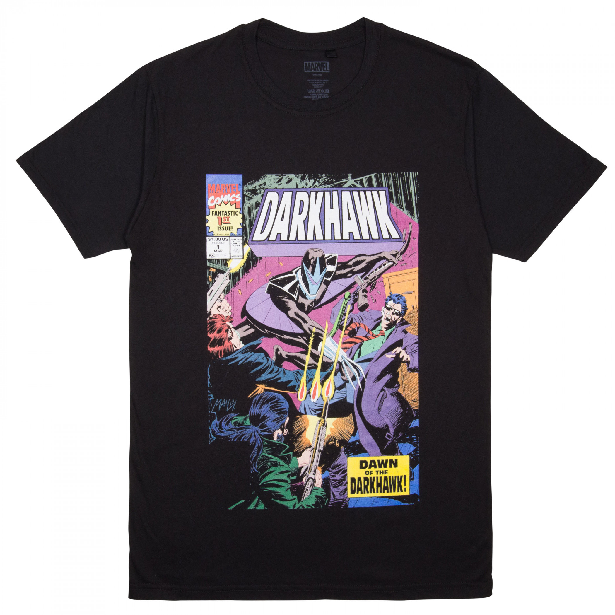 Darkhawk #1 Issue Marvel Comic Cover T-Shirt, Black
