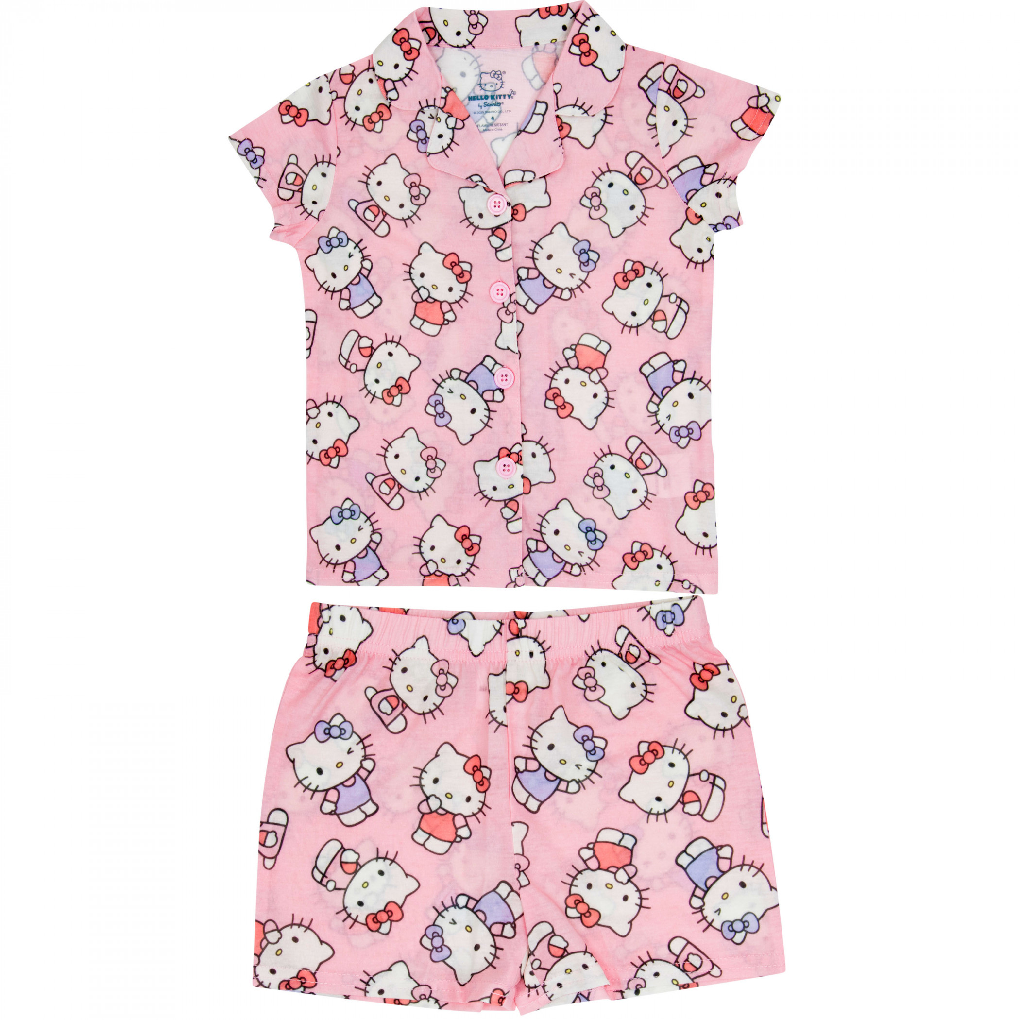 Hello Kitty Pastel Pinks Girl's 2-Piece Pajama Set, Pink