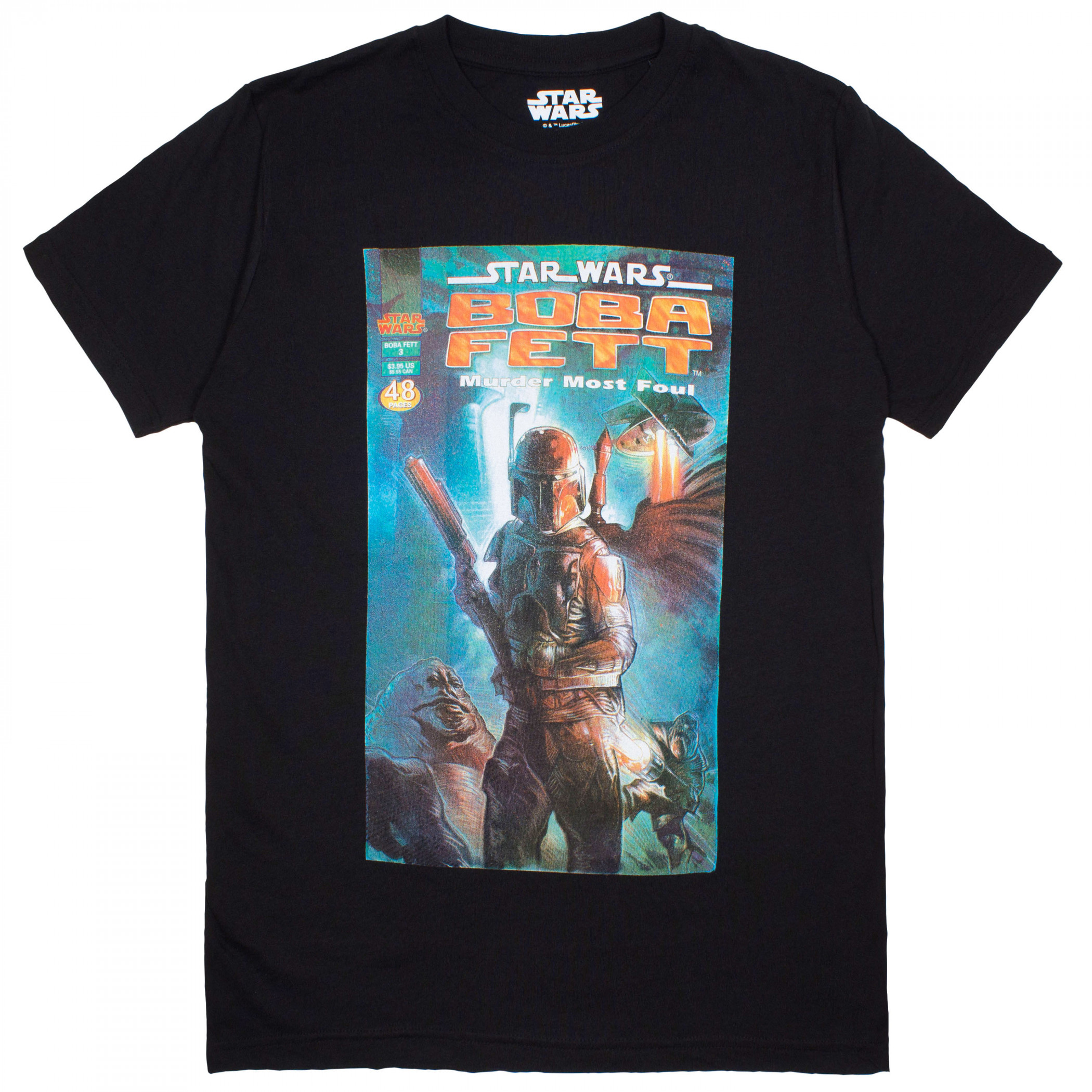 Star Wars Boba Fett 'Murder Most Foul' Comic Cover T-Shirt, Black