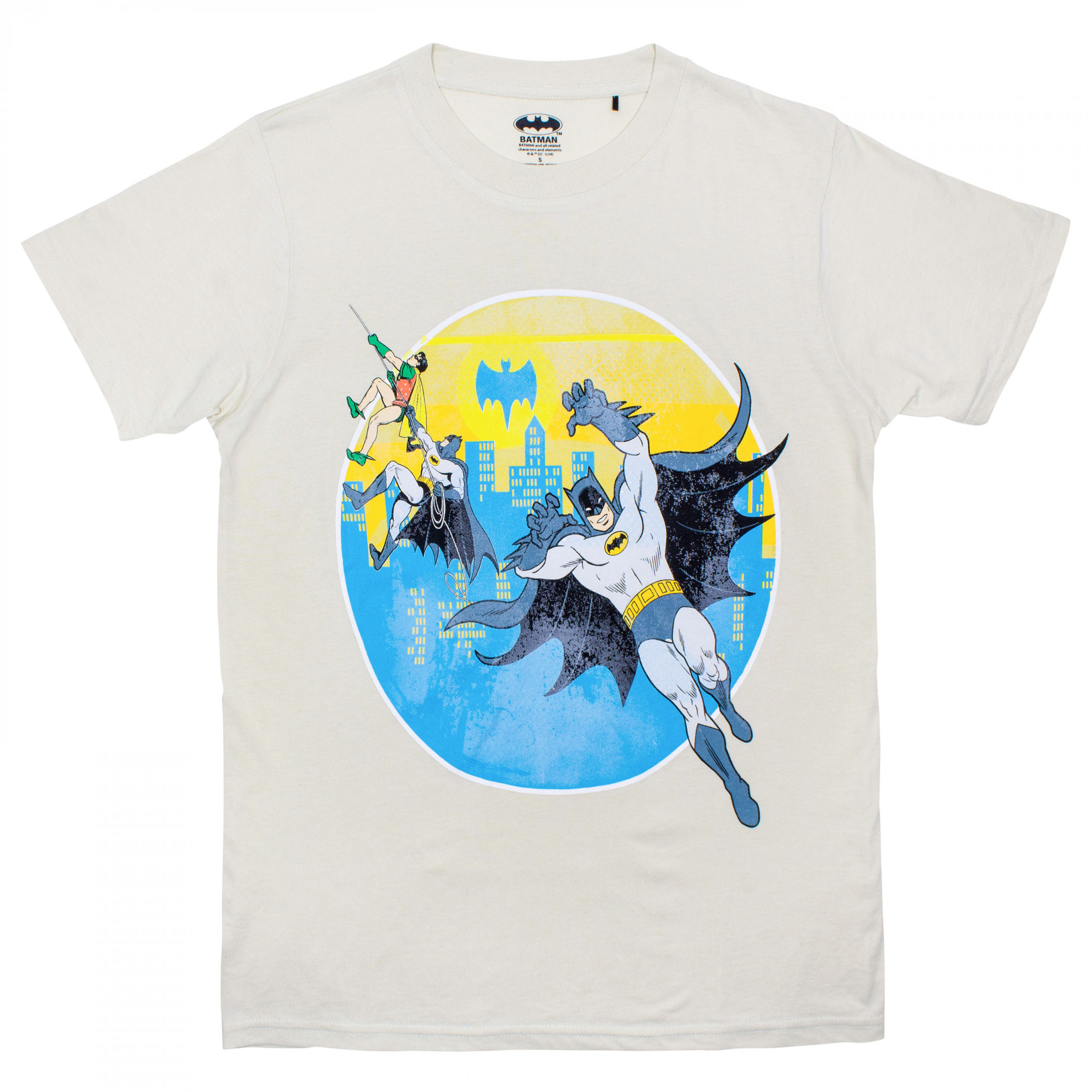 Batman and Robin Retro 1966 Graphic T-Shirt, Grey