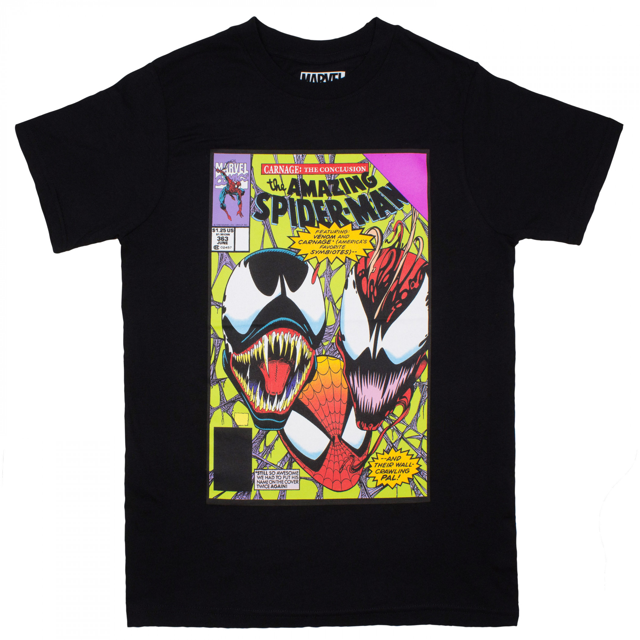 Spider-Man & Venom 'Carnage: The Conclusion' Comic Cover T-Shirt, Black