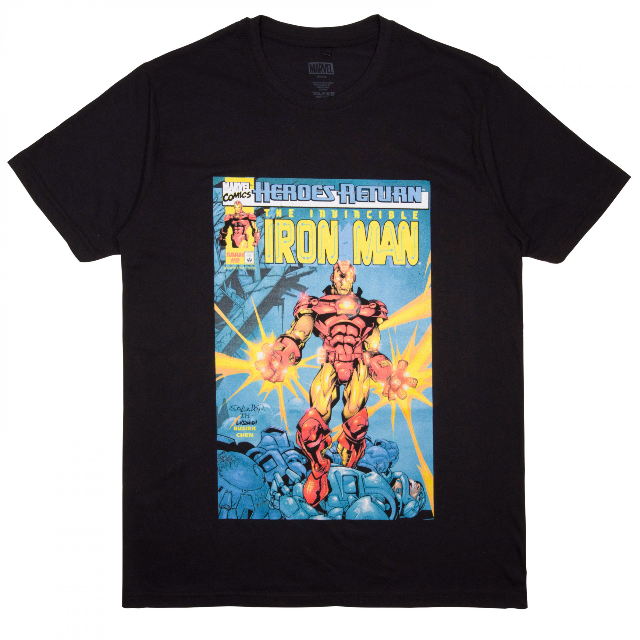 The Invincible Iron Man 1998 Marvel Comic Cover T-Shirt, Black
