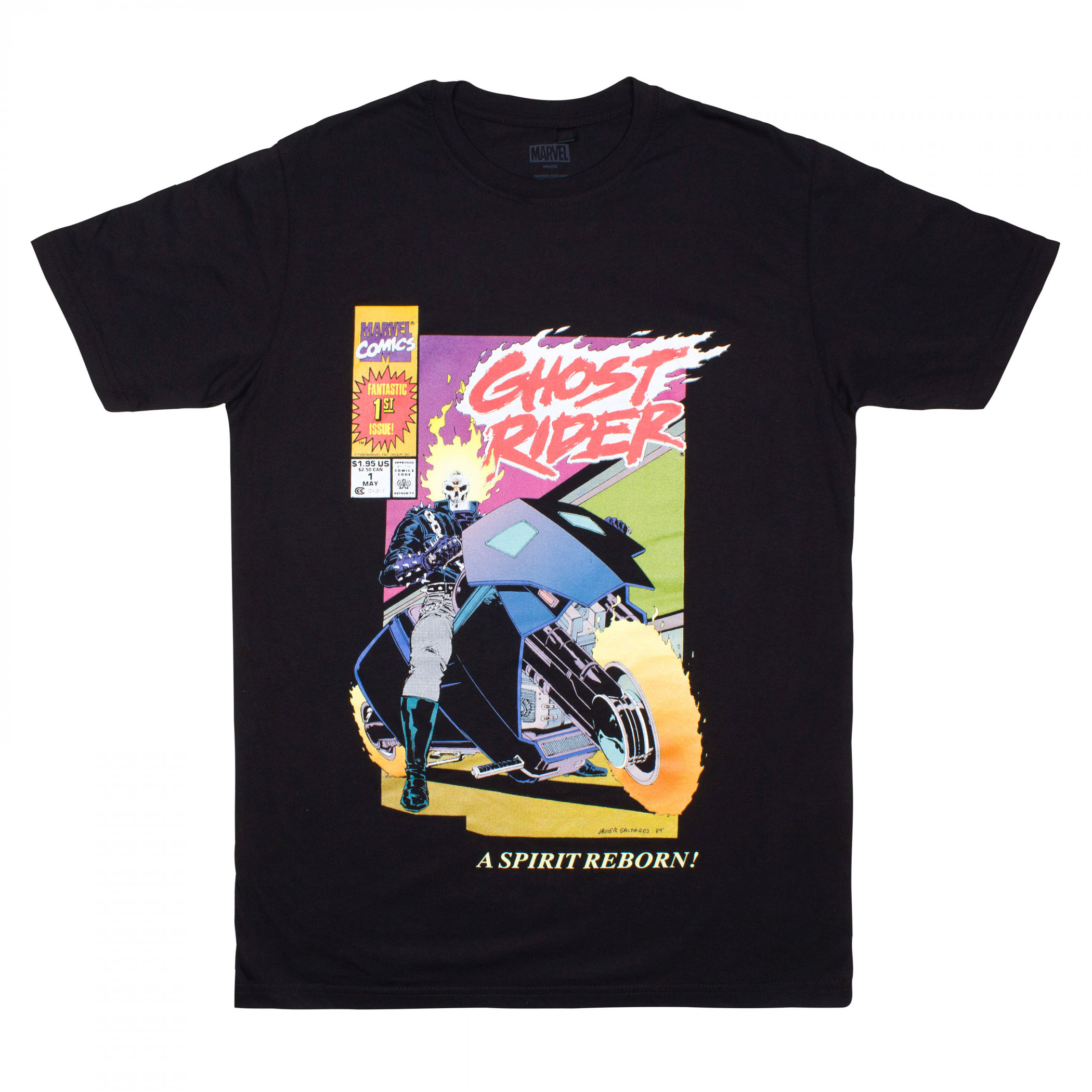 Ghost Rider 'A Spirit Reborn' Marvel Comic Cover T-Shirt, Black