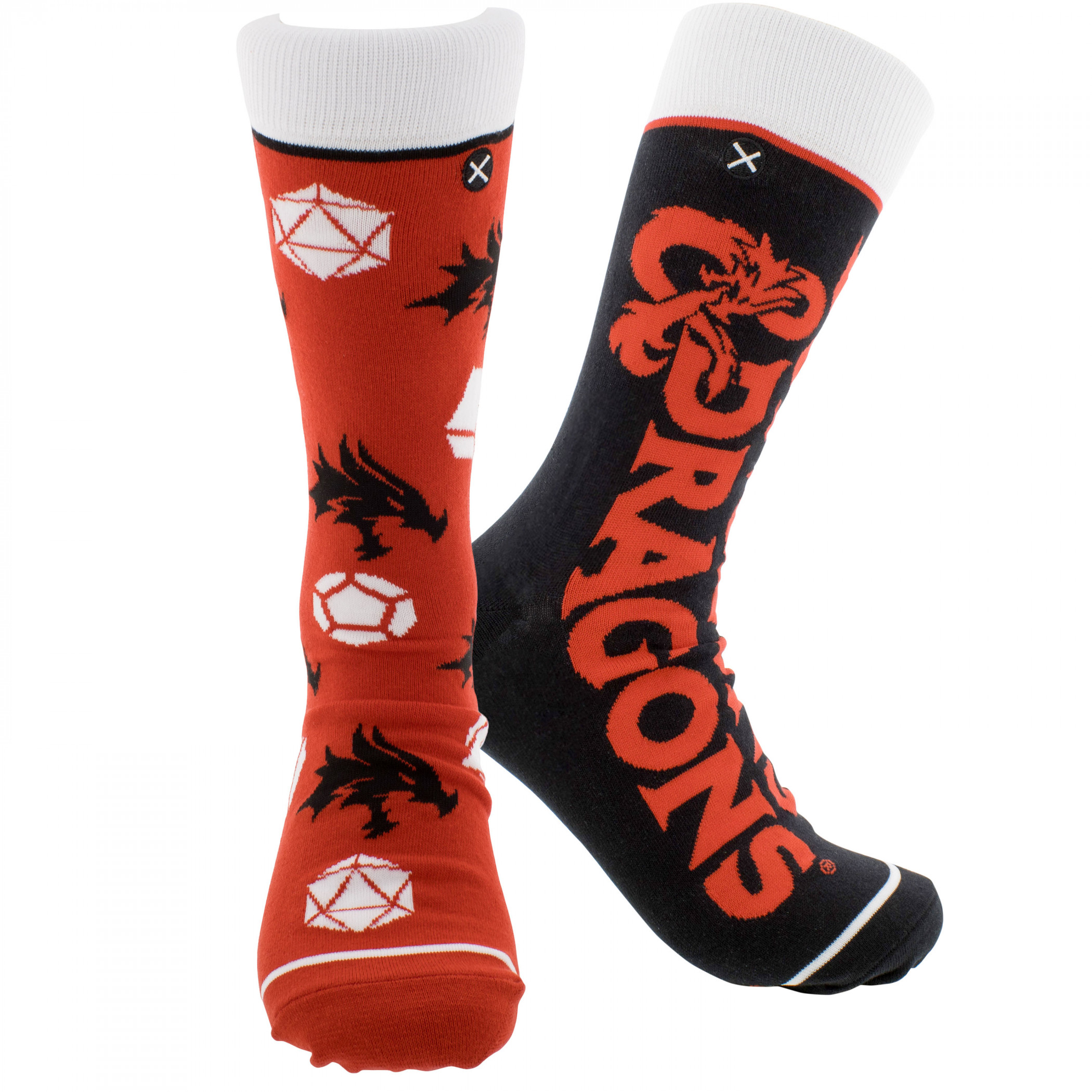 Dungeons & Dragons Logo and Symbols Crew Socks, Multi-Color