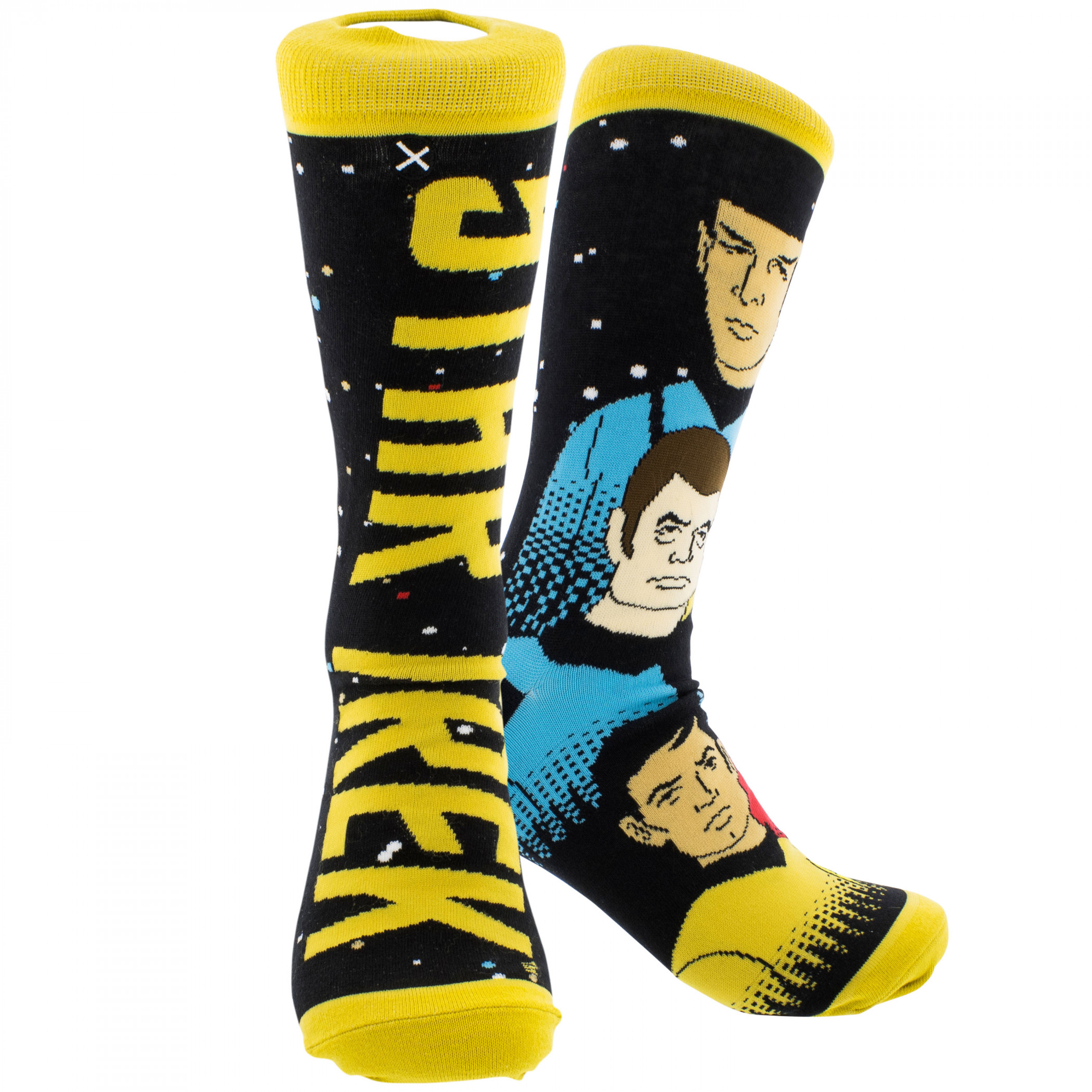 Star Trek Logo and Crew Split Crew Socks, Multi-Color