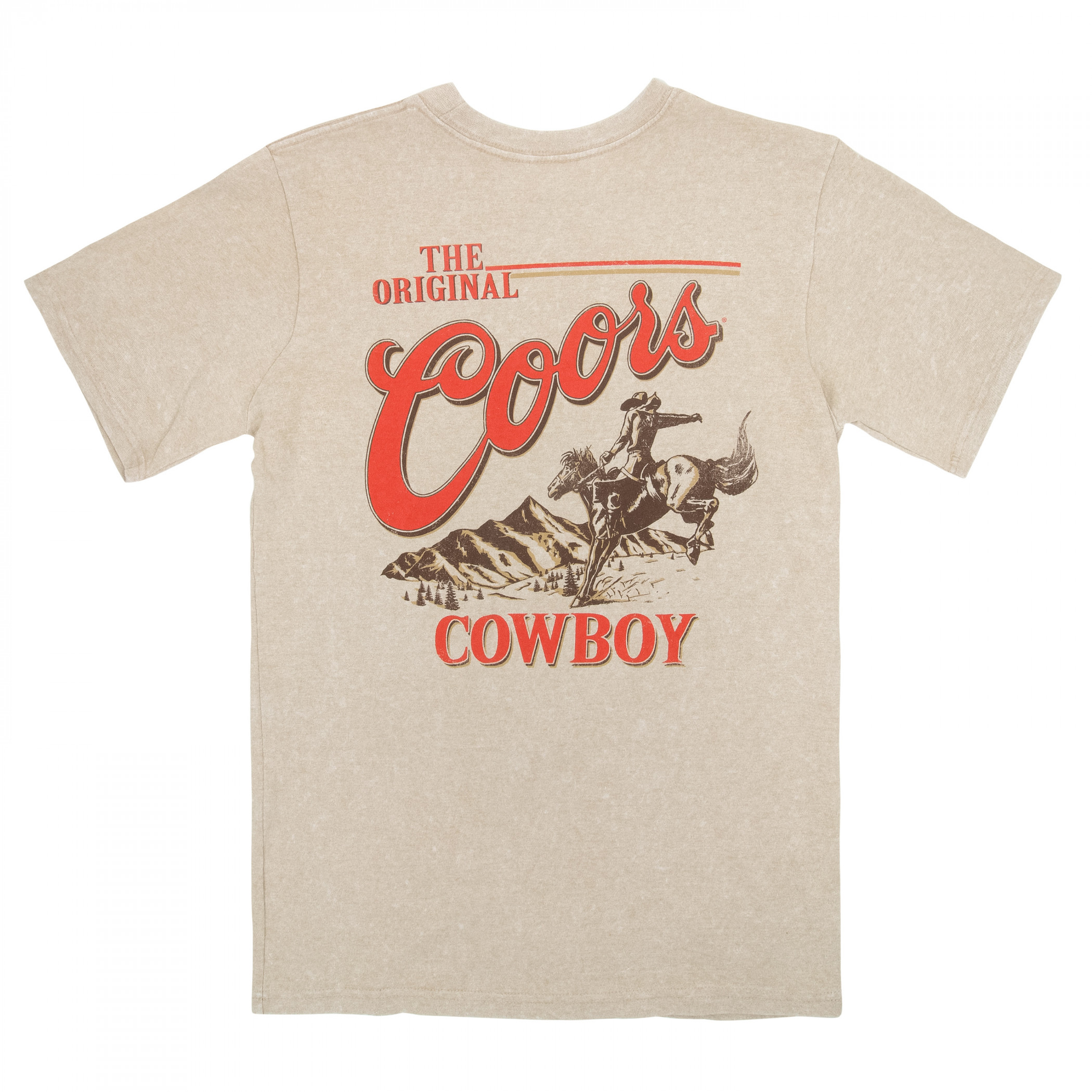 Coors The Original Cowboy Mineral Wash Front & Back Print T-Shirt