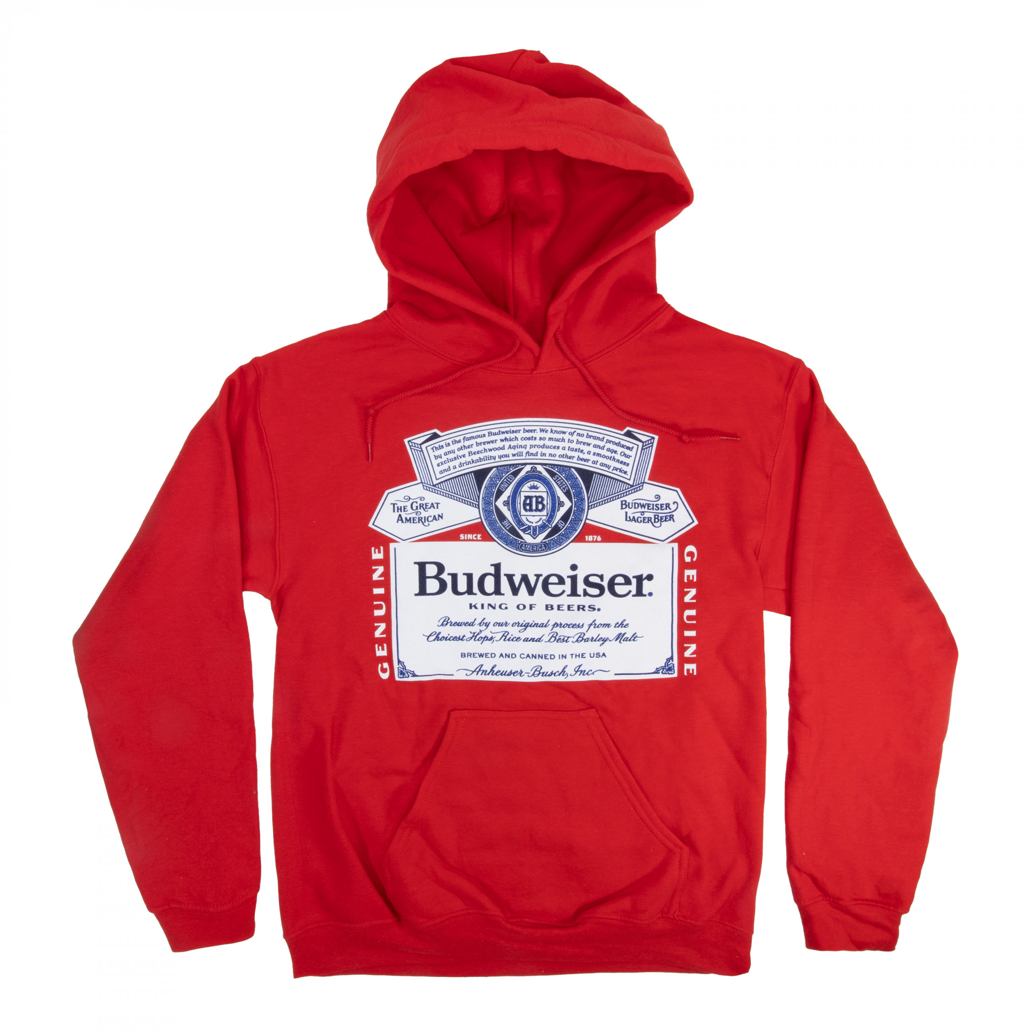 Budweiser Classic Logo Red Colorway Pull-Over Hoodie