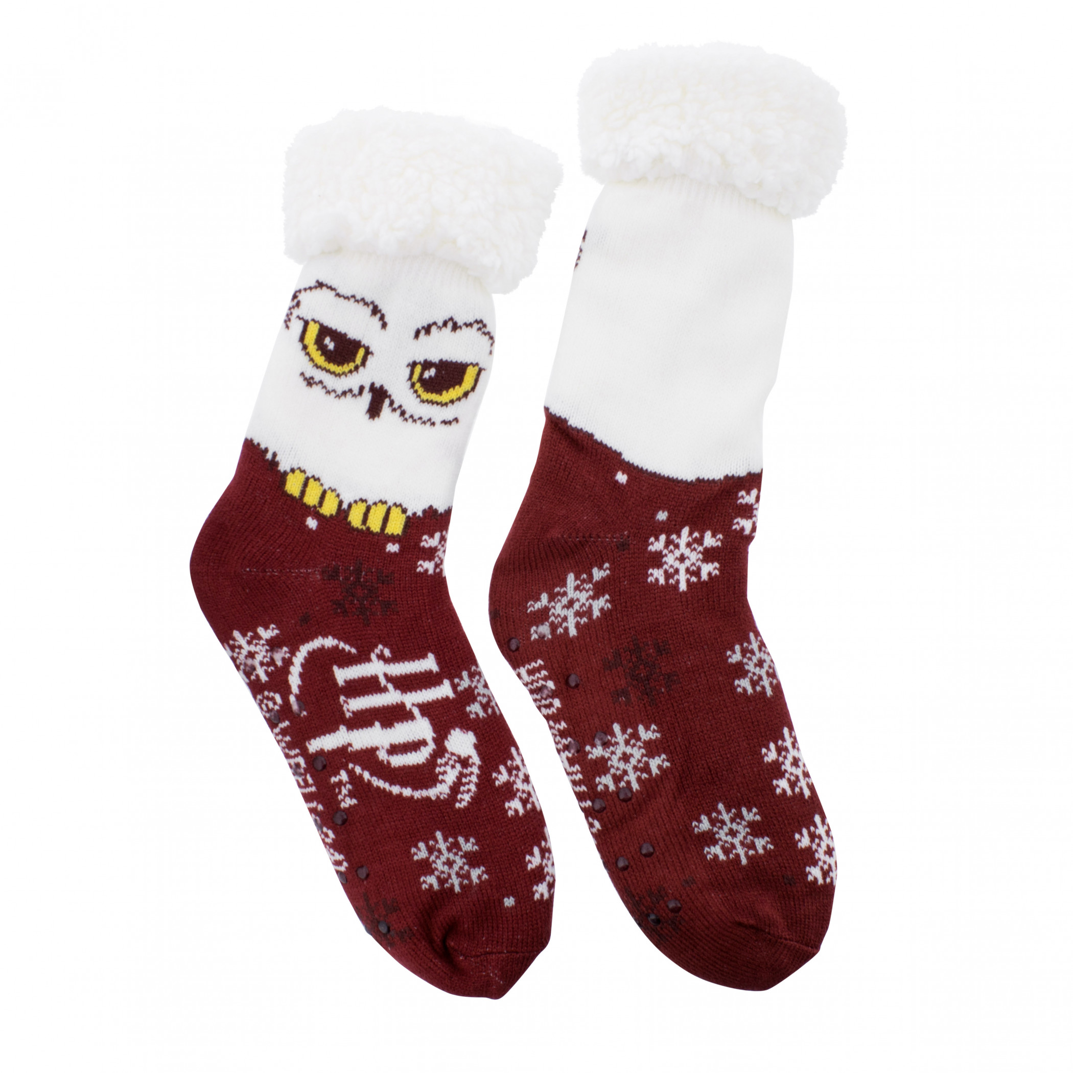 Harry Potter Burgundy Hedwig Cozy Cabin Socks, Red