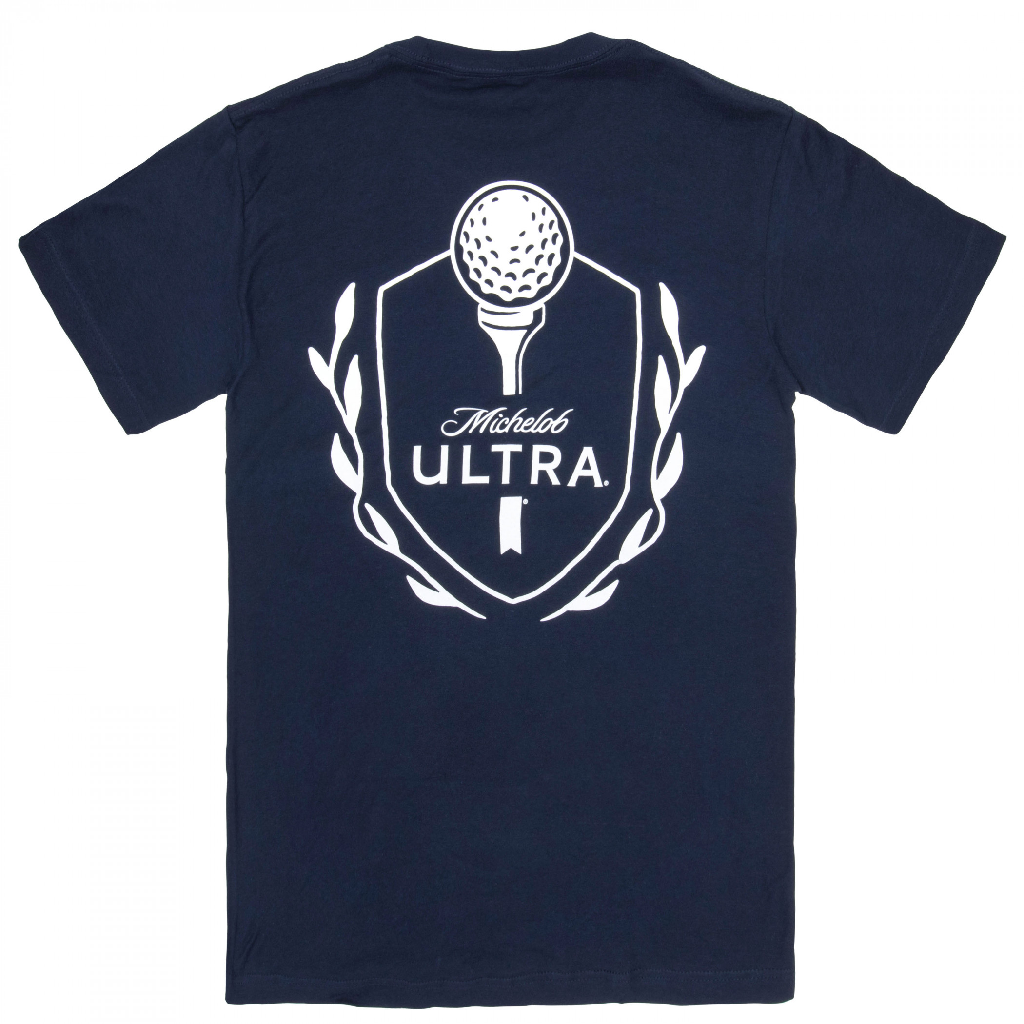 Michelob Ultra Golf Tee Crest Navy Colorway Front Back Print T-Shirt