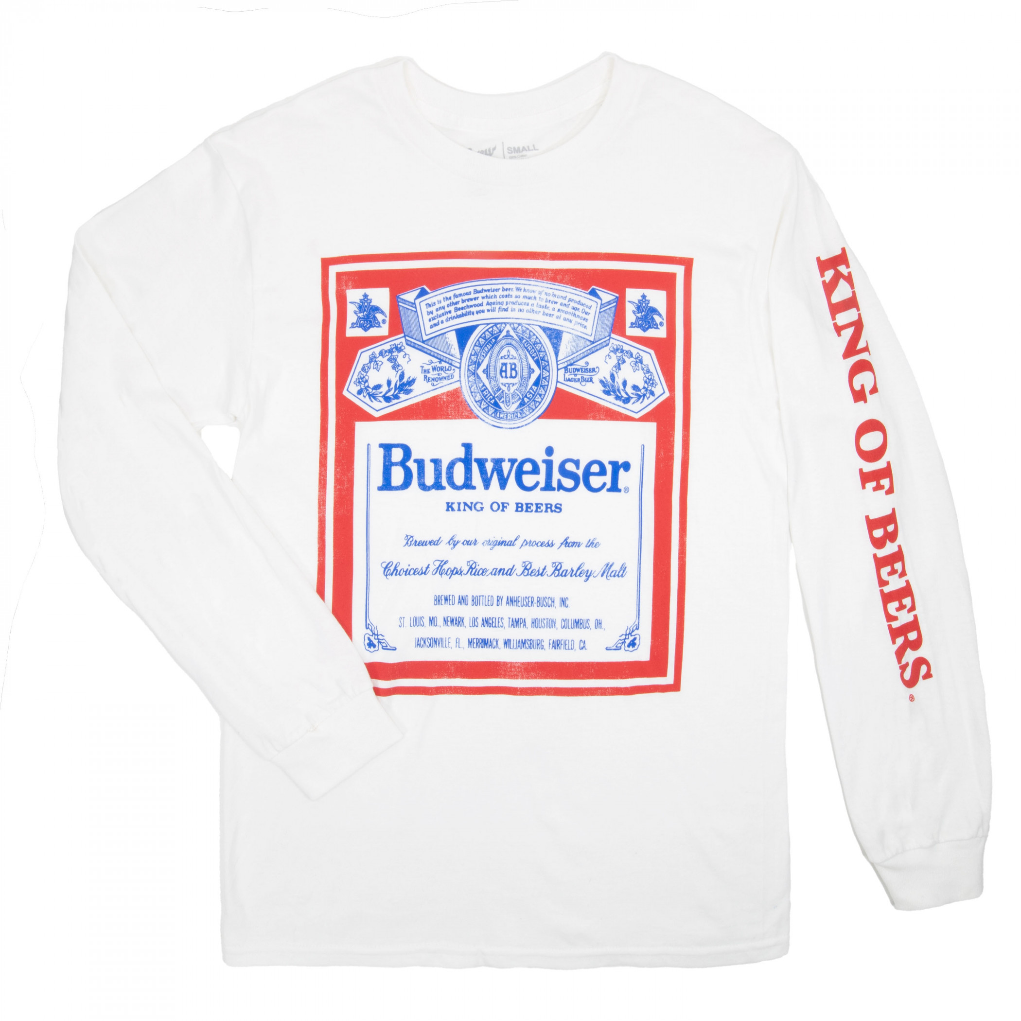 Budweiser King of Beers Sleeve Print Long Sleeve Shirt