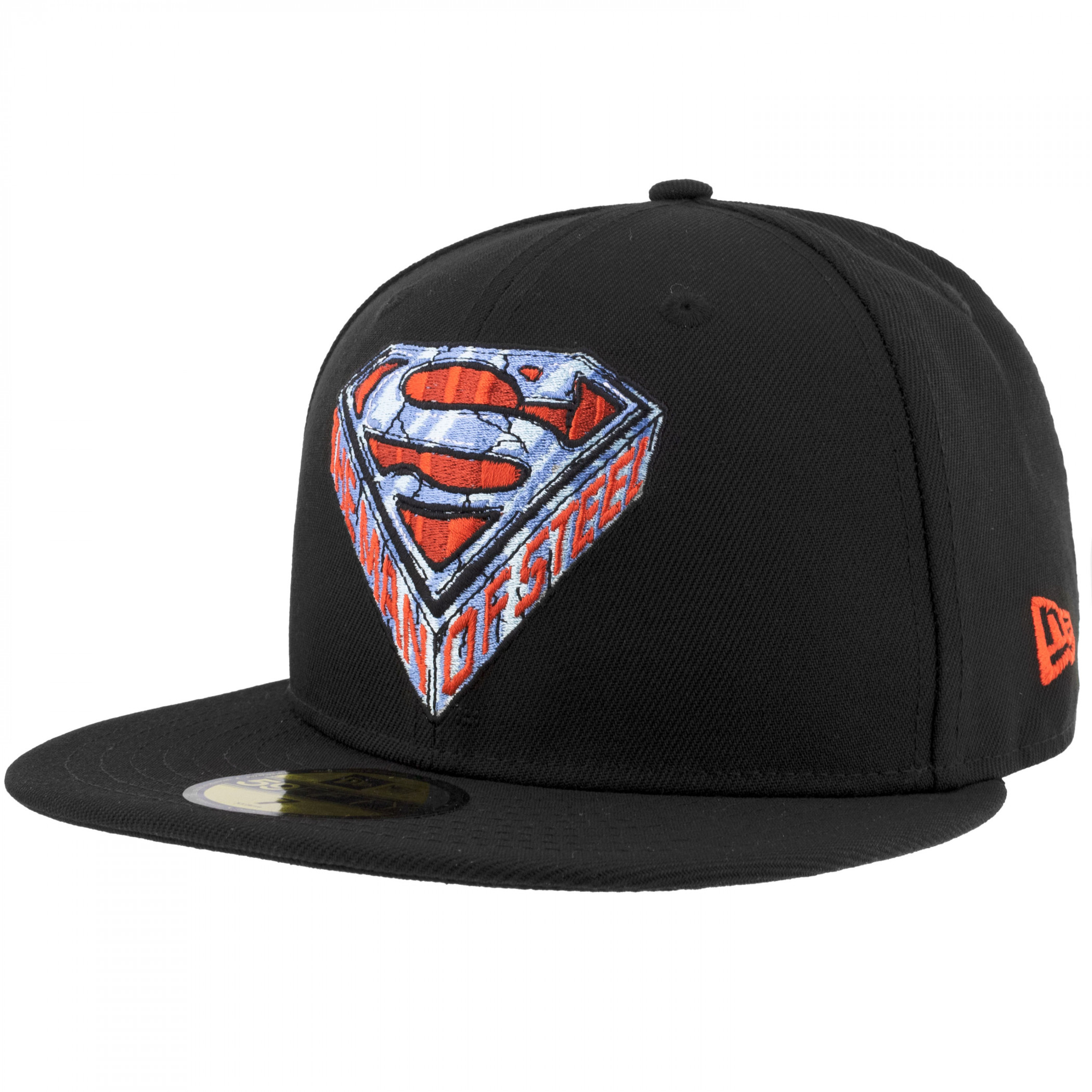 Superman Man of Steel Logo New Era 59Fifty Fitted Hat, Black