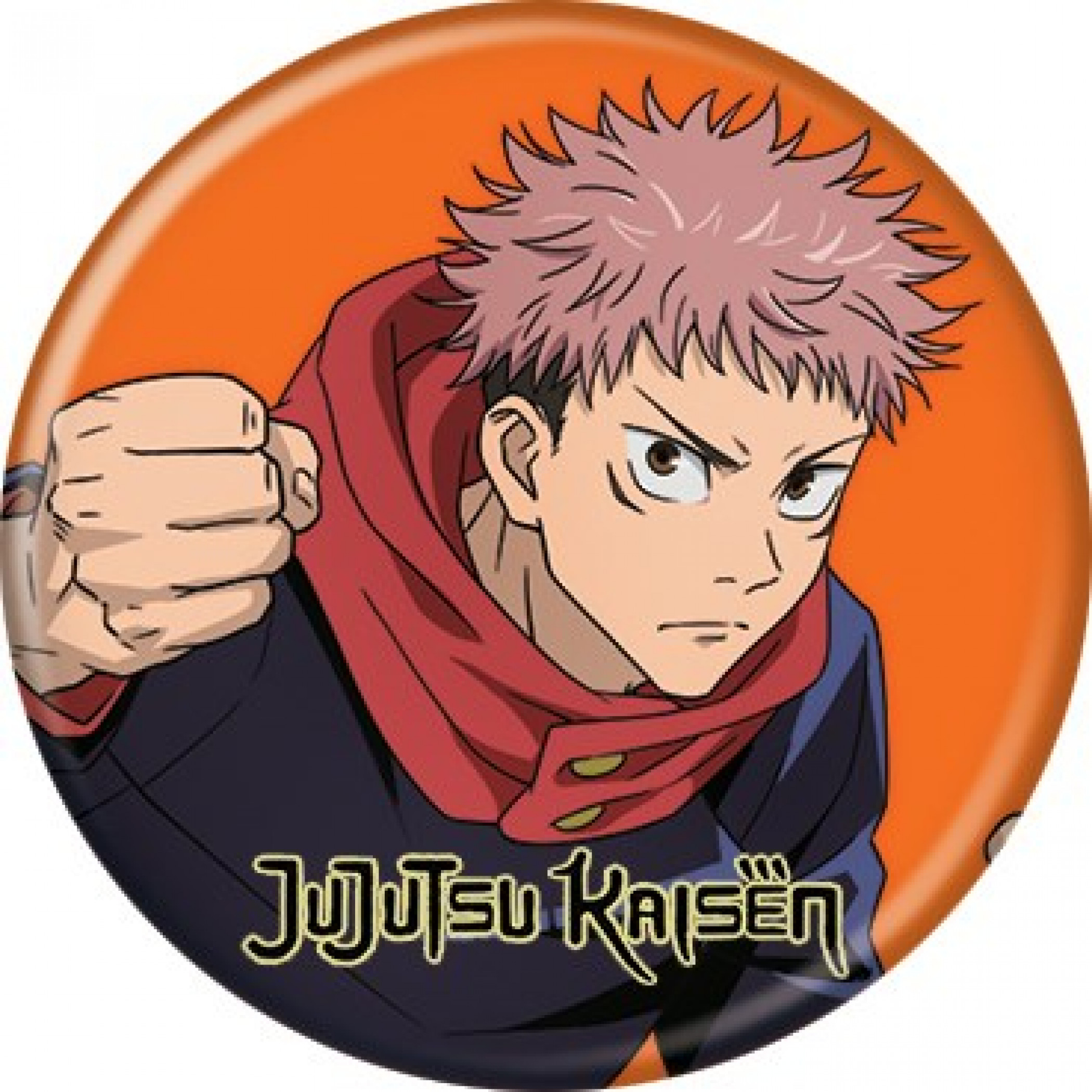 Jujutsu Kaisen Itadori Yuji Character Button, Orange