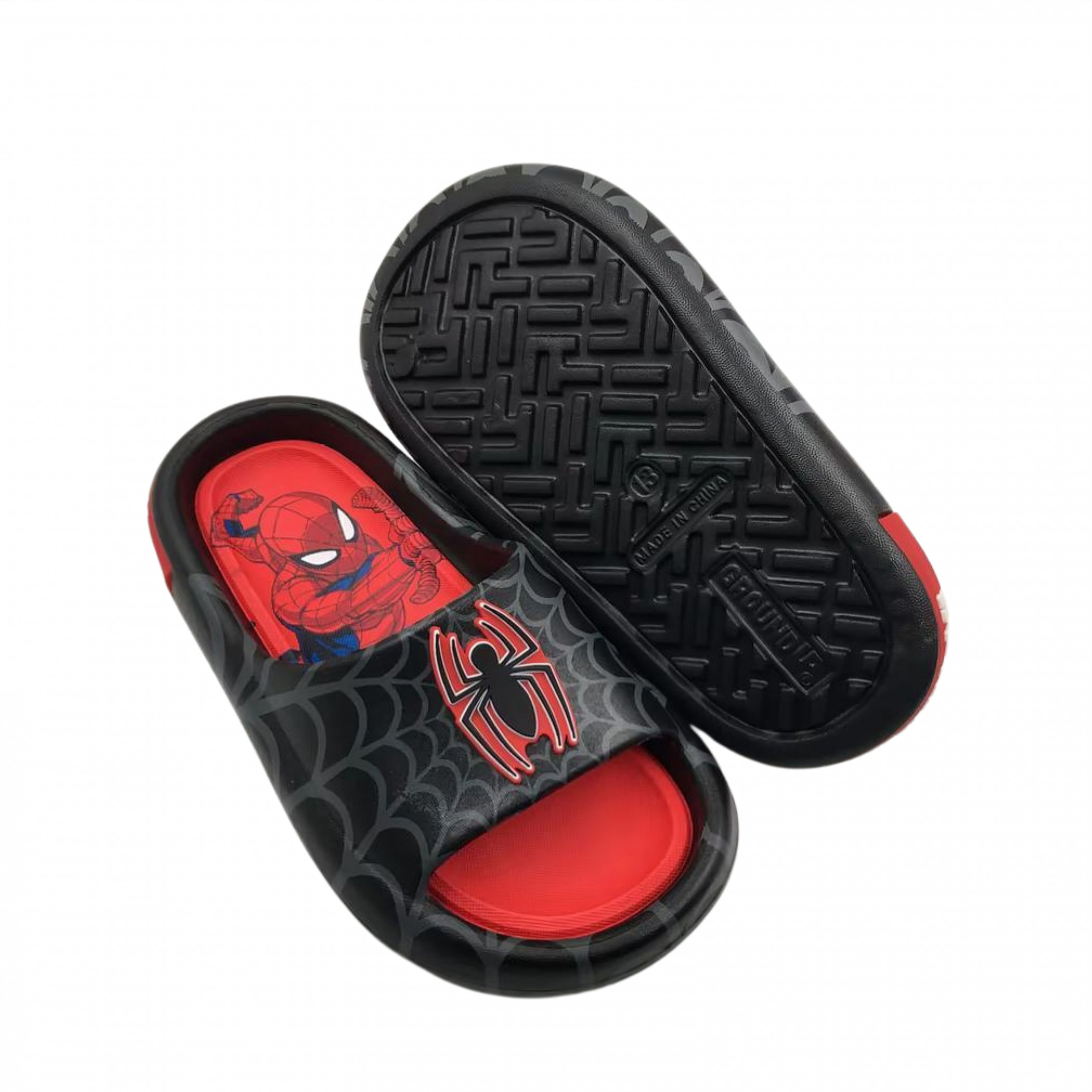 Spider-Man Webbed Logo Youth Boy's Flip Flop Slides Multi-Color - Afbeelding 10 van 35