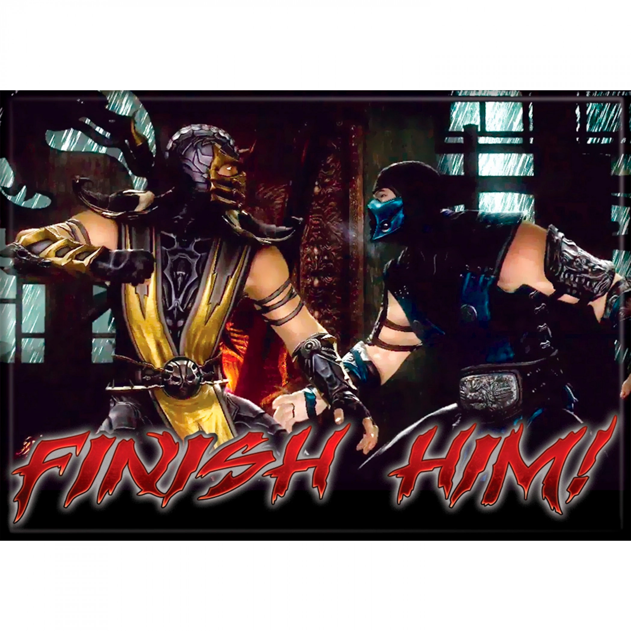 Mortal Kombat Scorpion and Sub Zero Finish Him Magnet, Multi-Color
