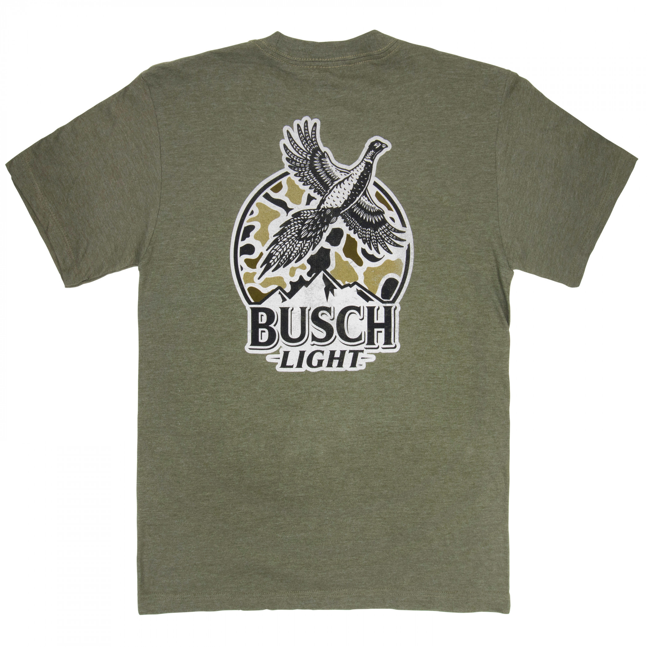 Busch Light Pheasant Hunting Camo Logo Forest Green T-Shirt