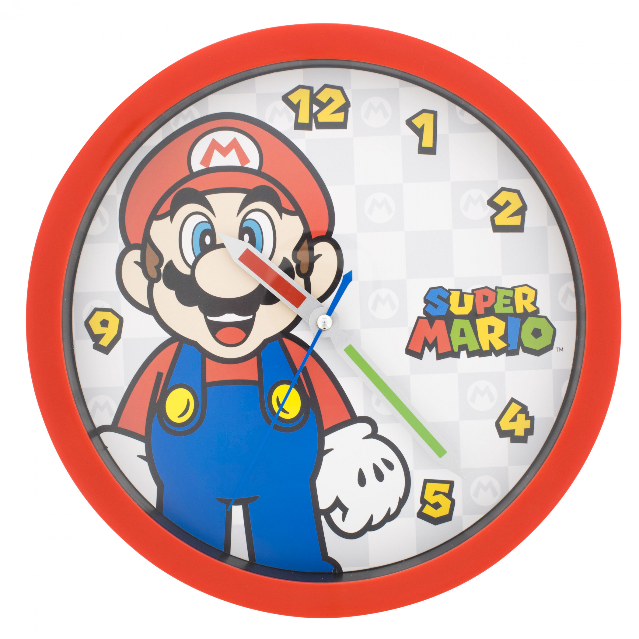 Super Mario Bros. Mario Profile Chrome Red 10' Wall Clock, Multi-Color