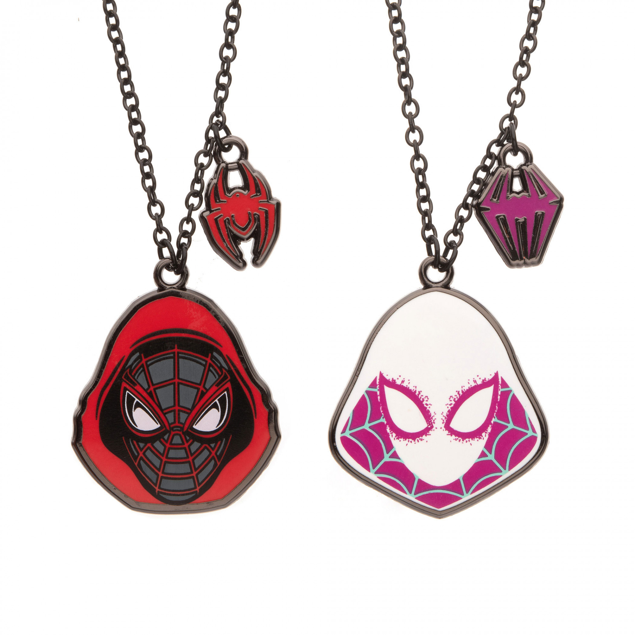 Miles Morales and Spider-Gwen Bestie Pendant Necklace, Multi-Color