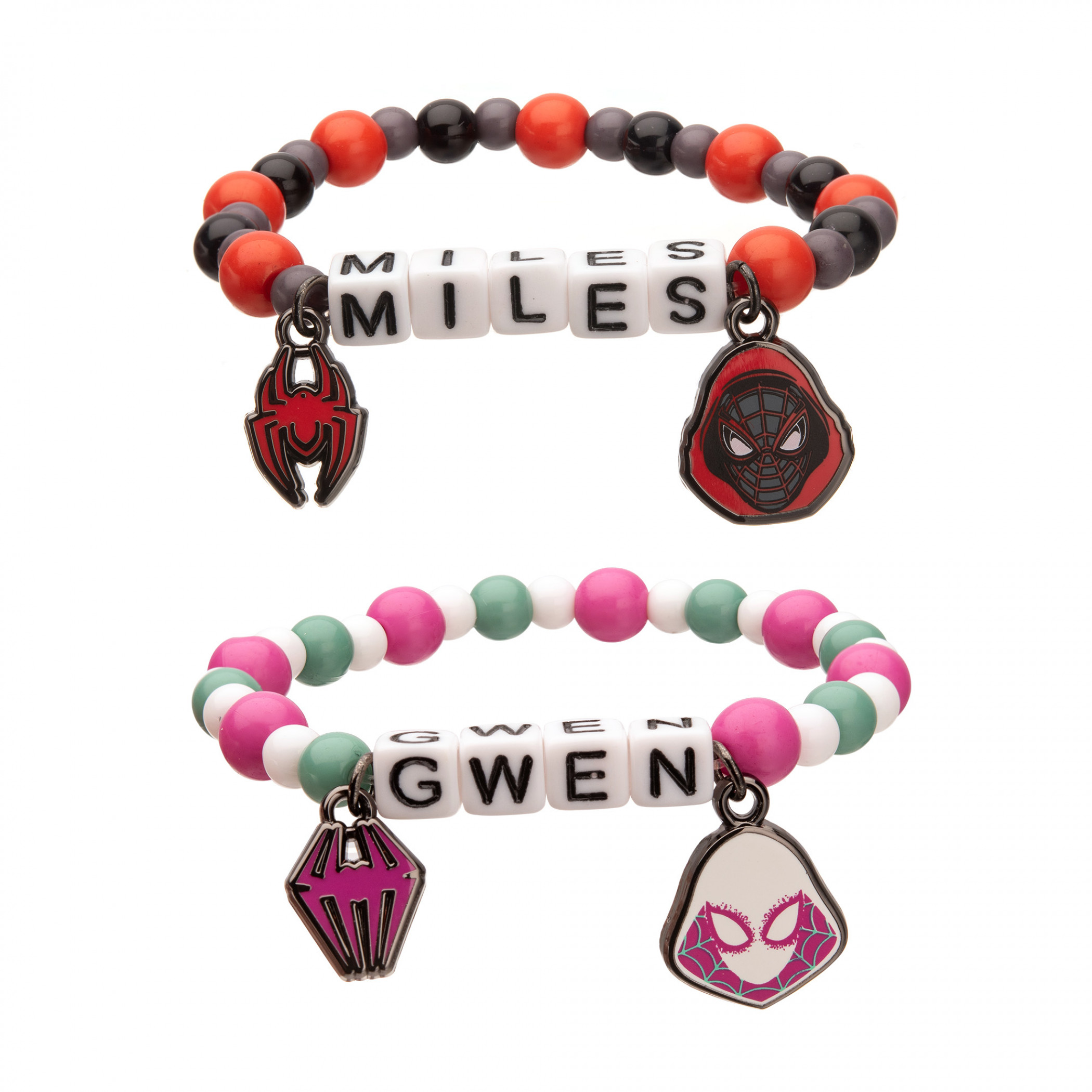 Miles Morales and Spider-Gwen Bestie Bracelets 2-Pack, Multi-Color