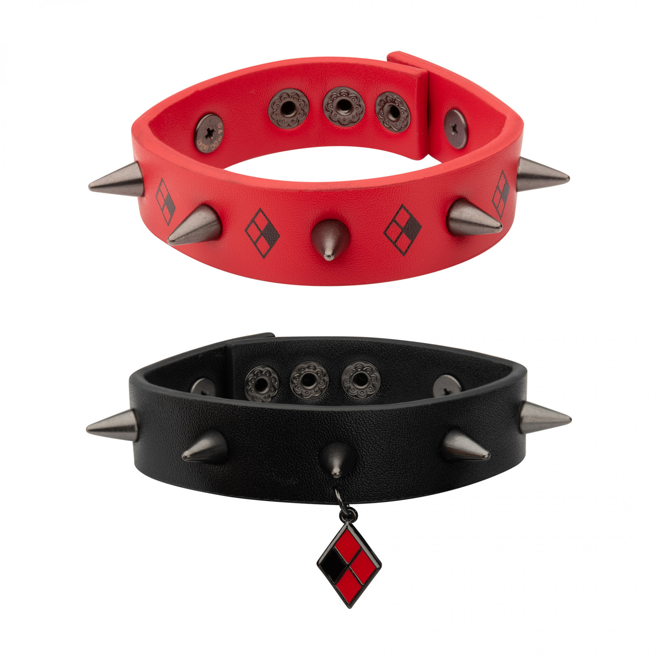 Harley Quinn Spike Bracelet Set, Multi-Color