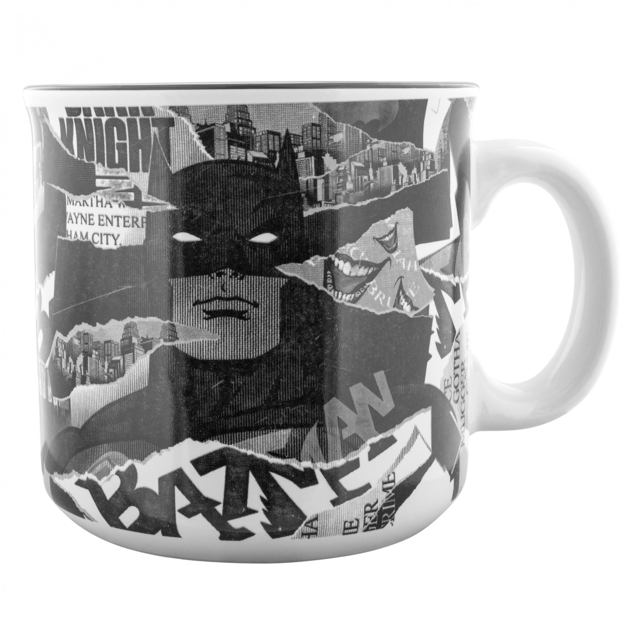 Batman Torn Comic Pages 20oz Ceramic Camper Mug, Multi-Color