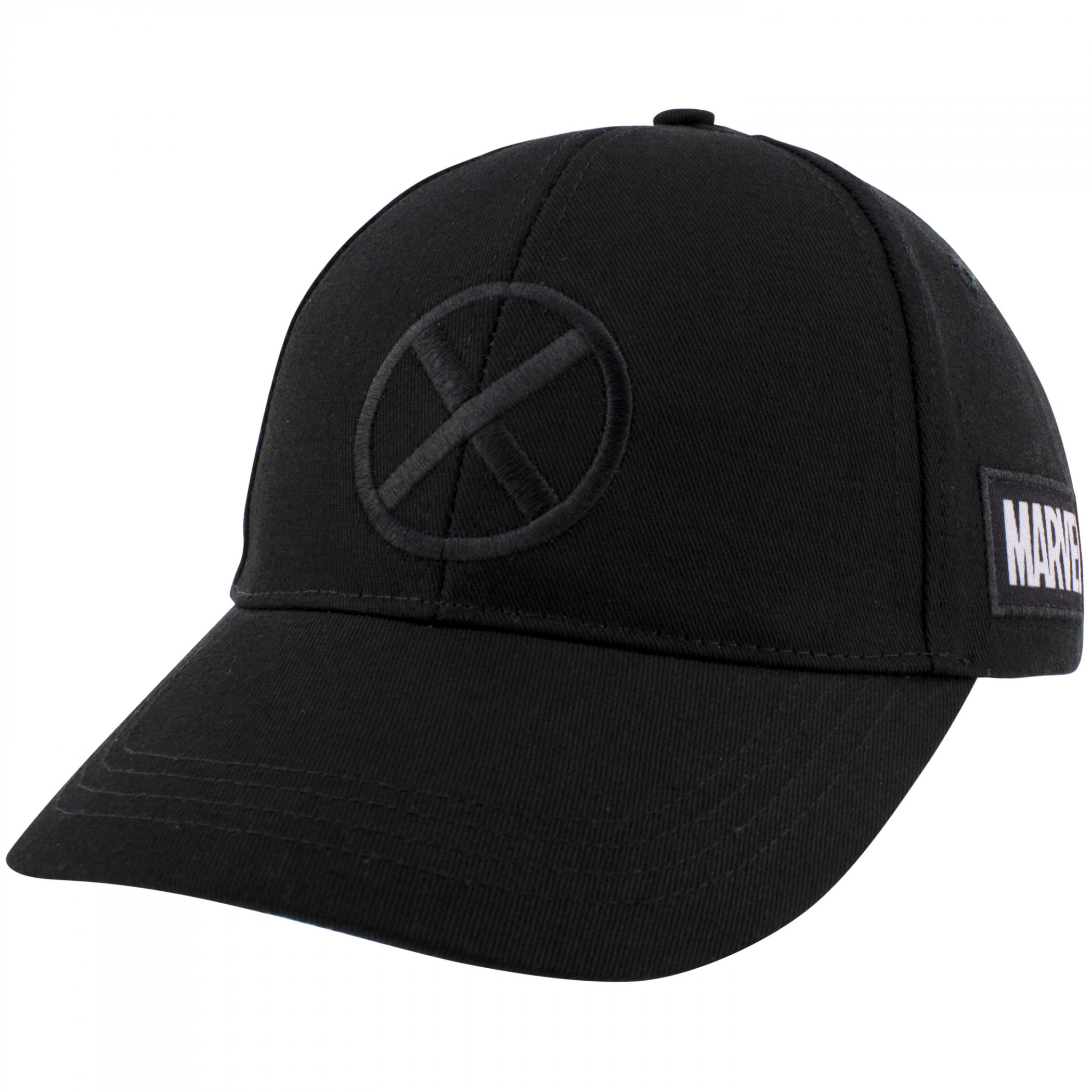 X-Men Logo Black on Black Snapback Hat, Black