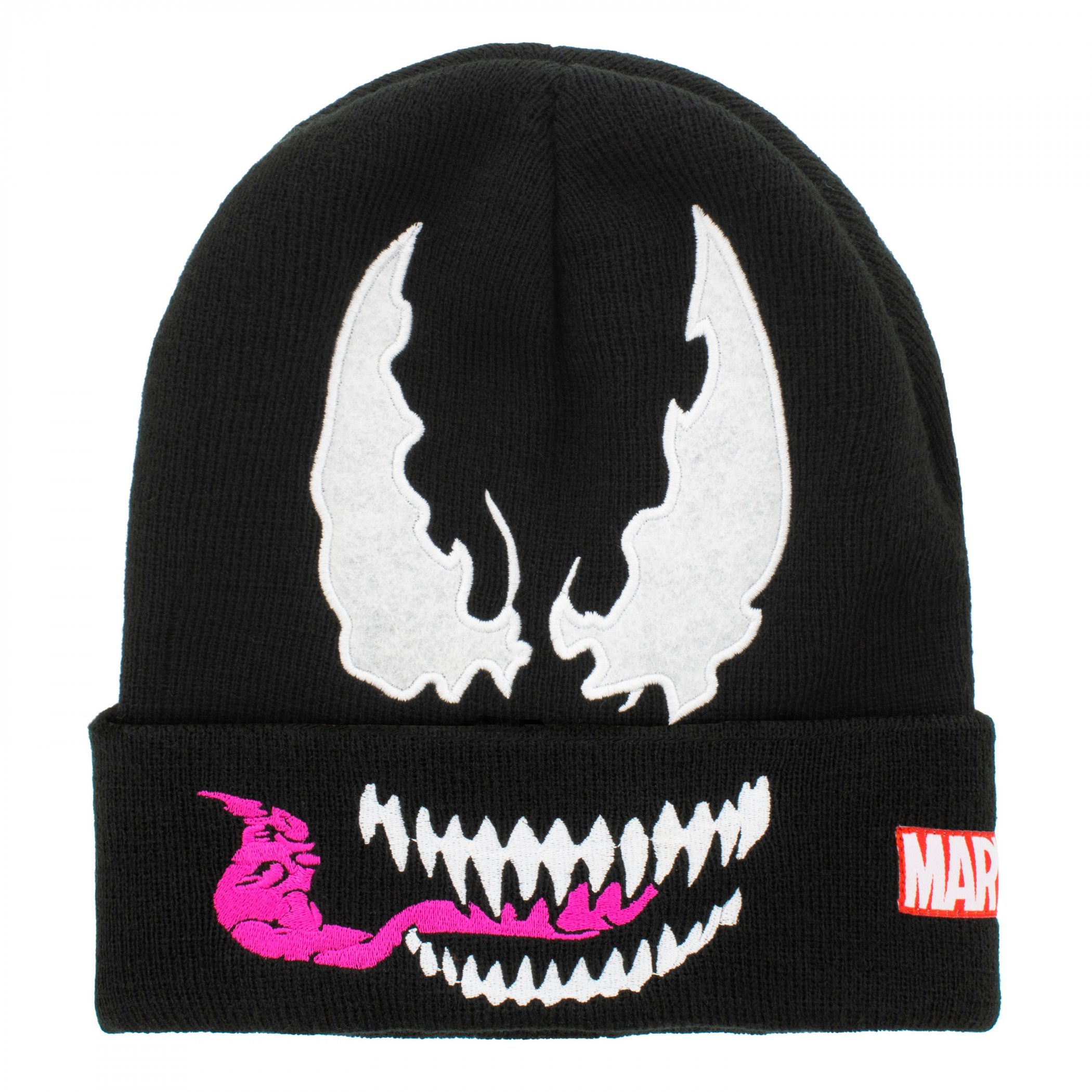 Venom Character Armor Knit Cuff Beanie, Black