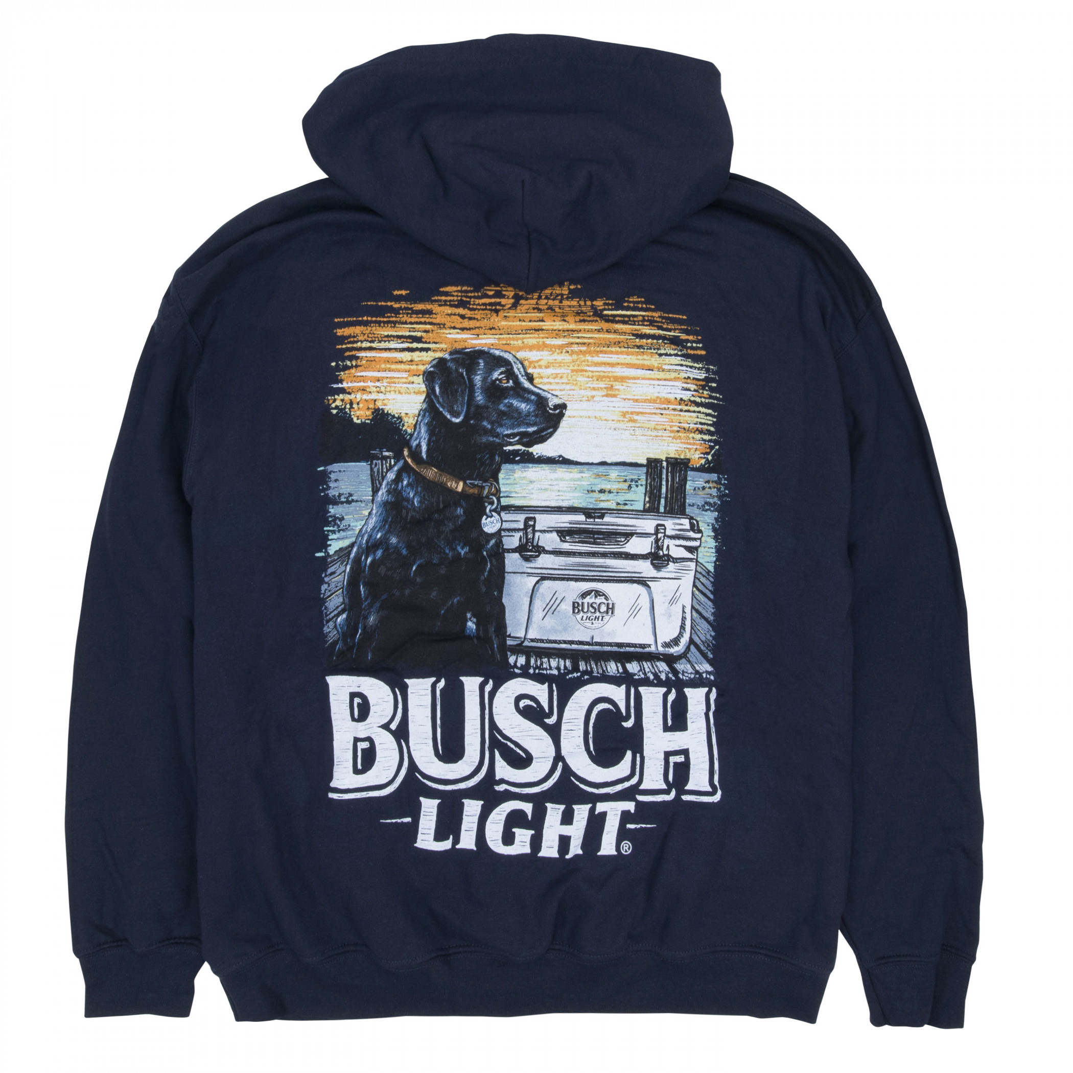 Busch Light Dog Cooler Front & Back Print Pull-Over Hoodie