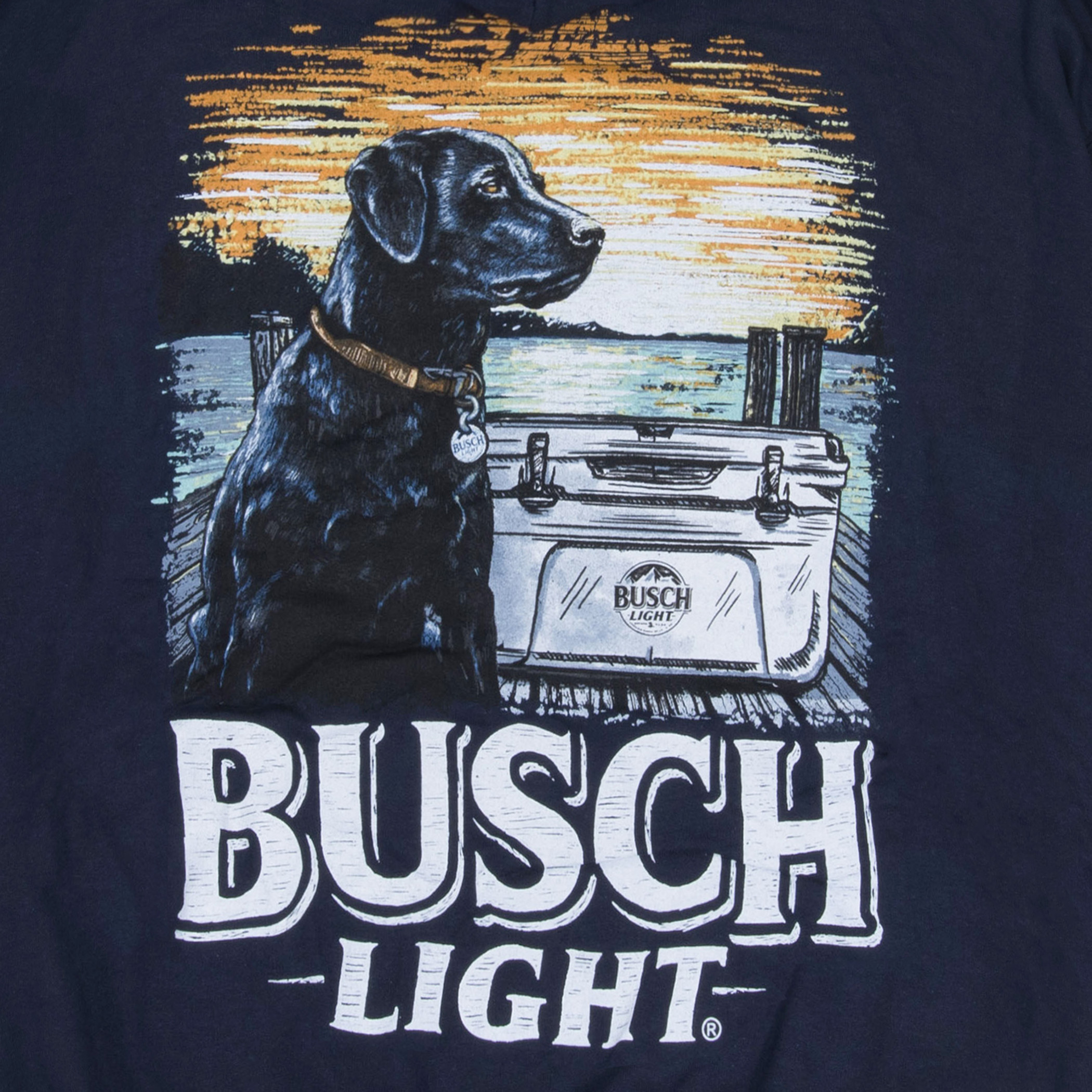 Busch Light Dog Cooler Front & Back Print Pull-Over Hoodie