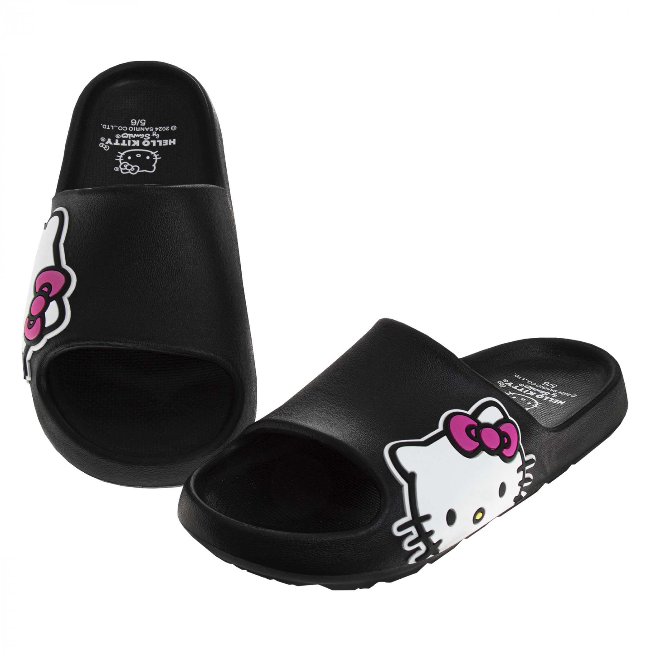 Hello Kitty Side Logo Adult's Slide Sandals Black - 第 9/28 張圖片