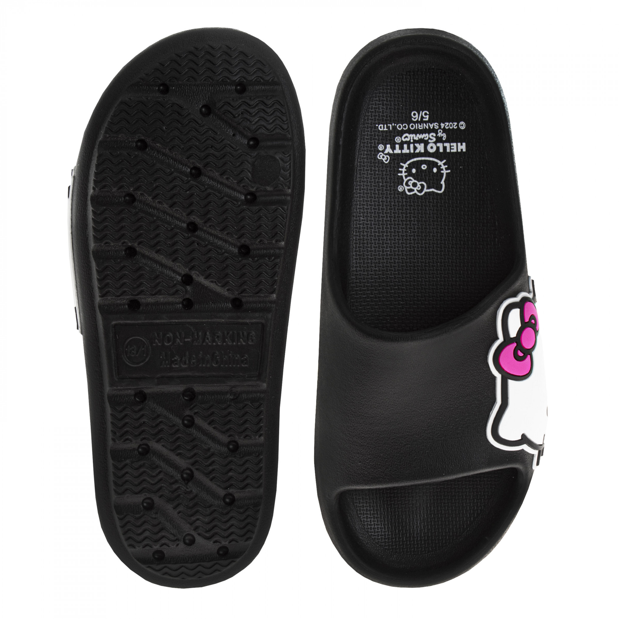 Hello Kitty Side Logo Adult's Slide Sandals Black - 第 12/28 張圖片