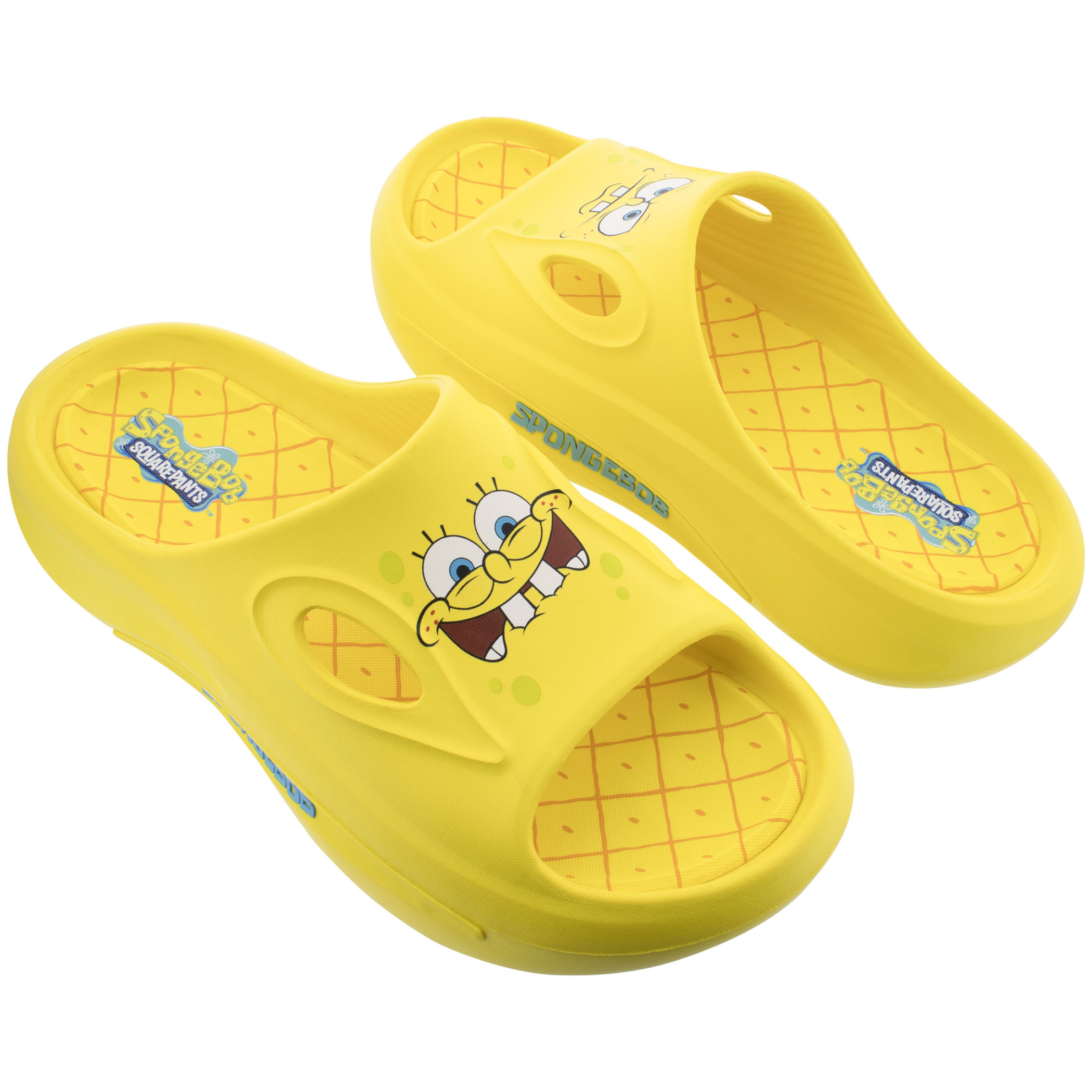 SpongeBob SquarePants Athletic Open Toe Slides, Yellow