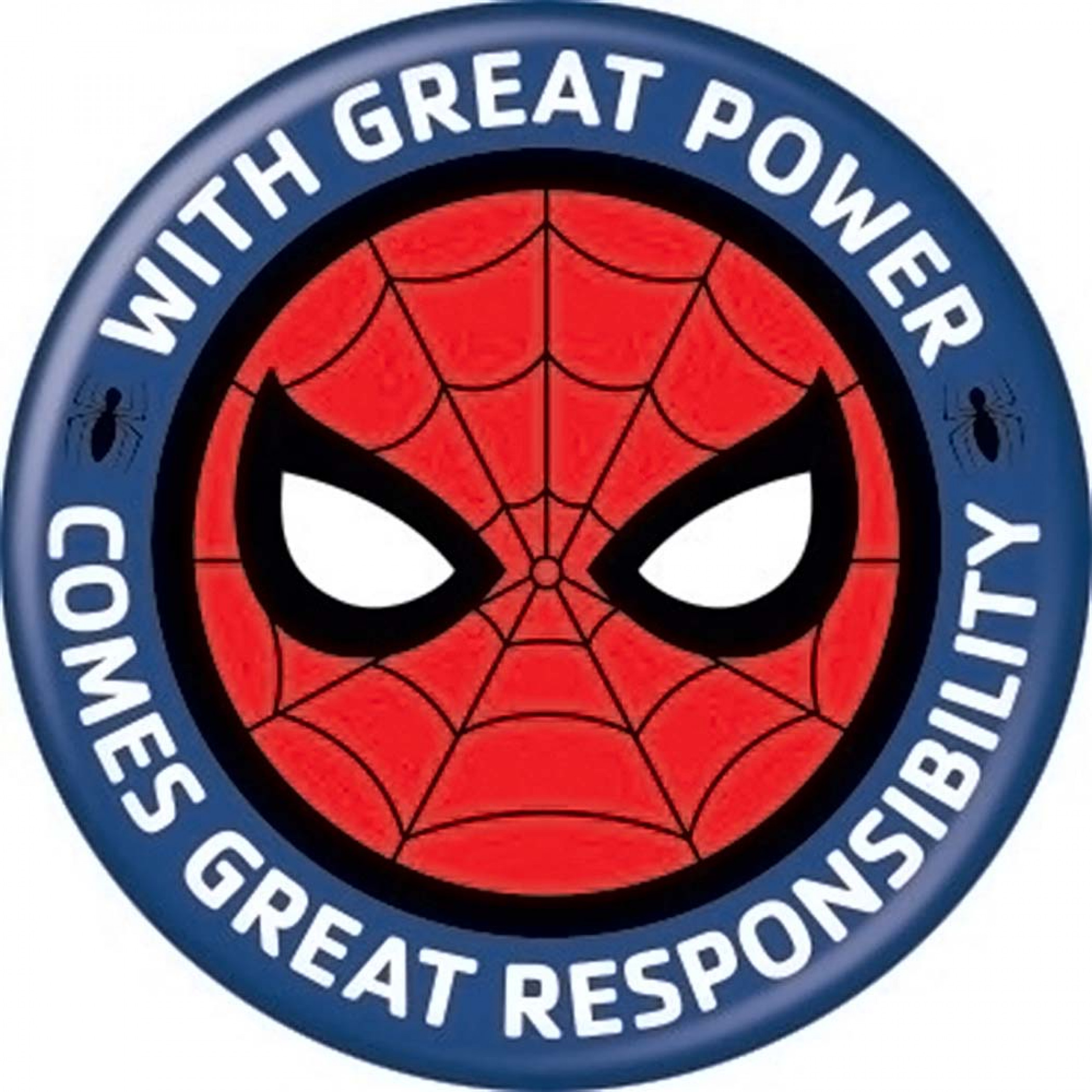 Marvel Comics Spider-Man With Great Power Button, Multi-Color