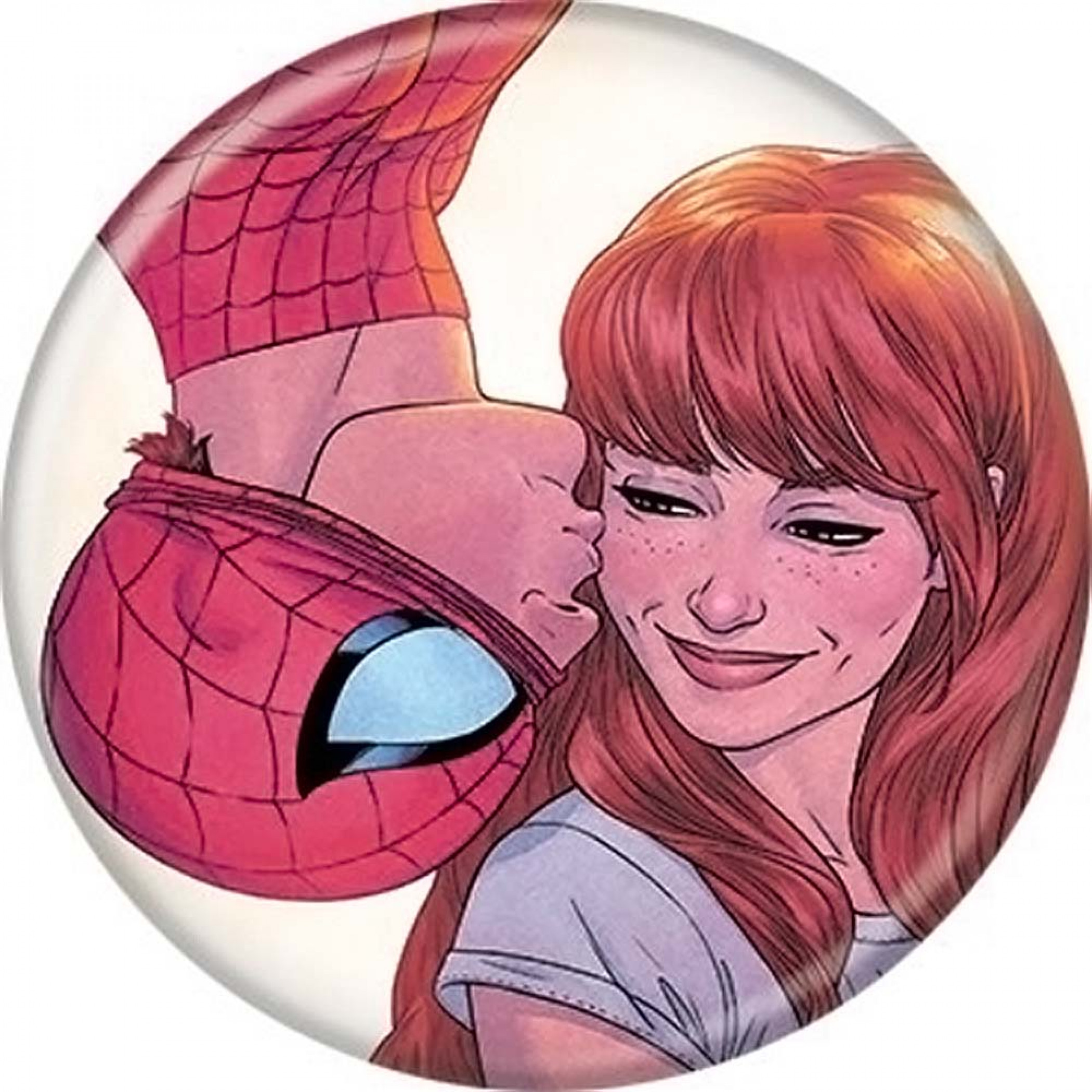 Marvel Comics Spider-Man Kissing MJ Button, Multi-Color