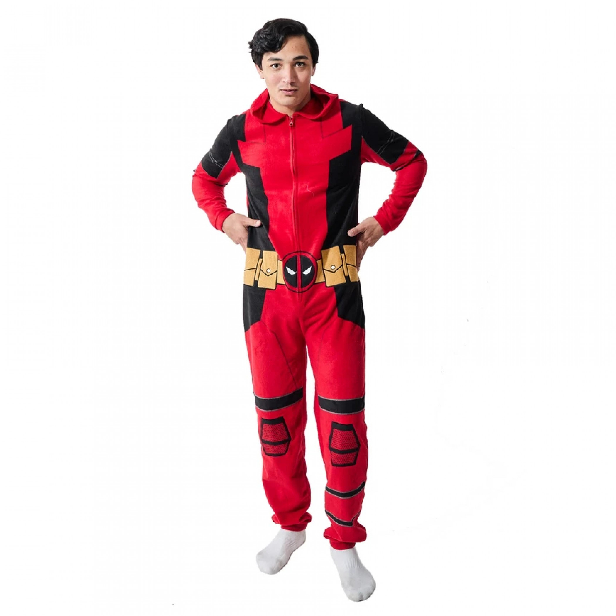 Deadpool Costume Adult's Union Suit, Red