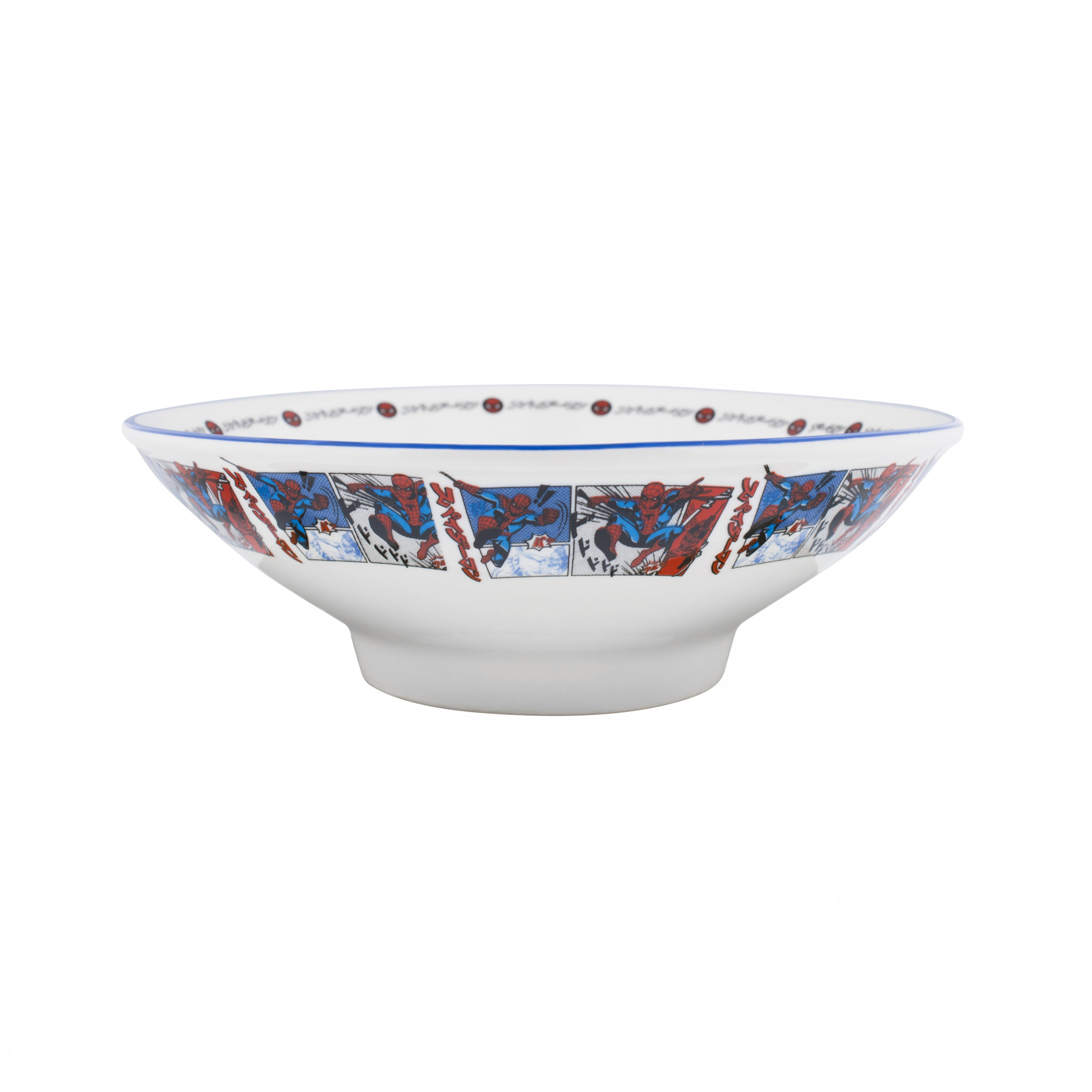 Spider-Man Manga Panels Ceramic Ramen Bowl with Chopsticks, Multi-Color