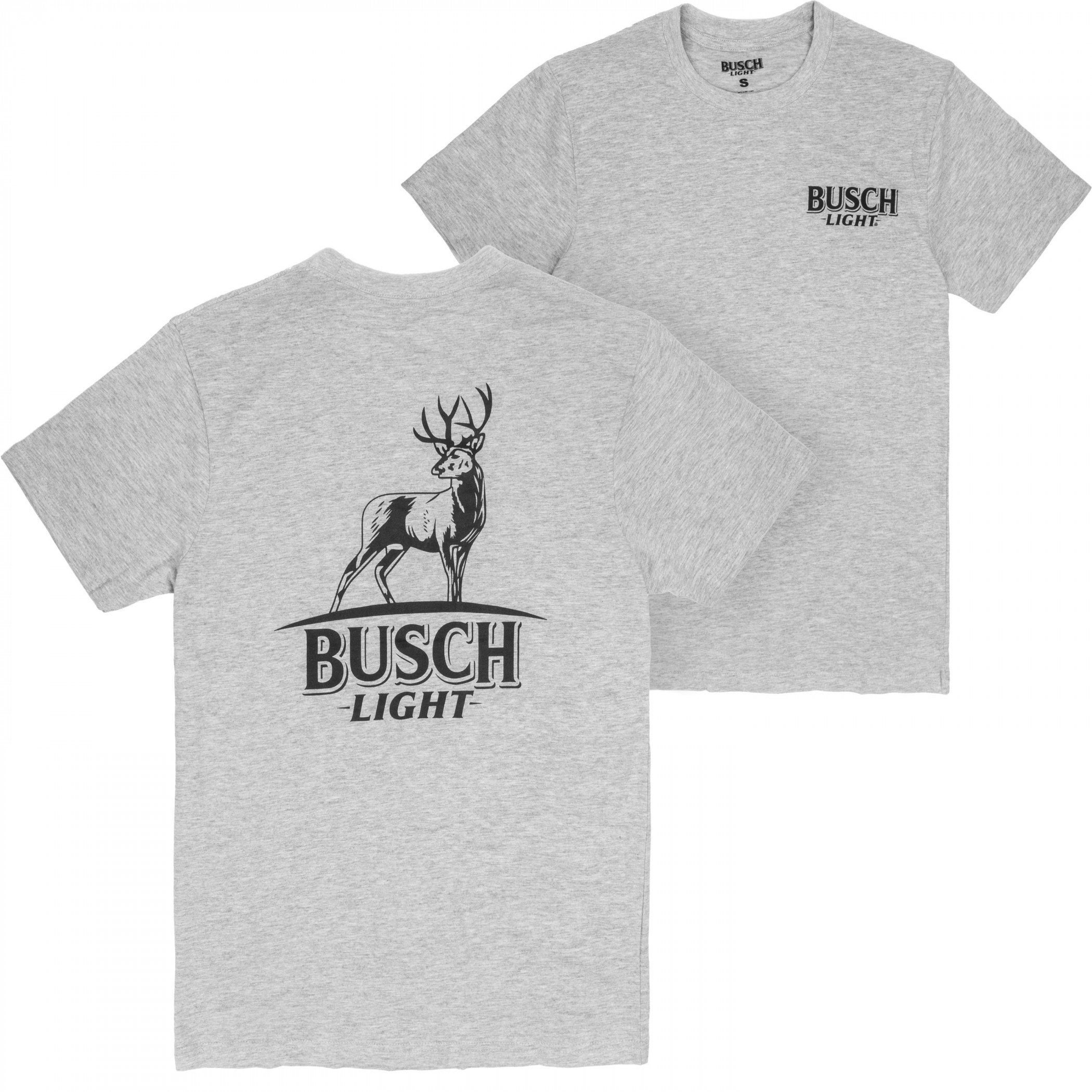 Busch Light Deer Grey Colorway Front and Back Print T-Shirt