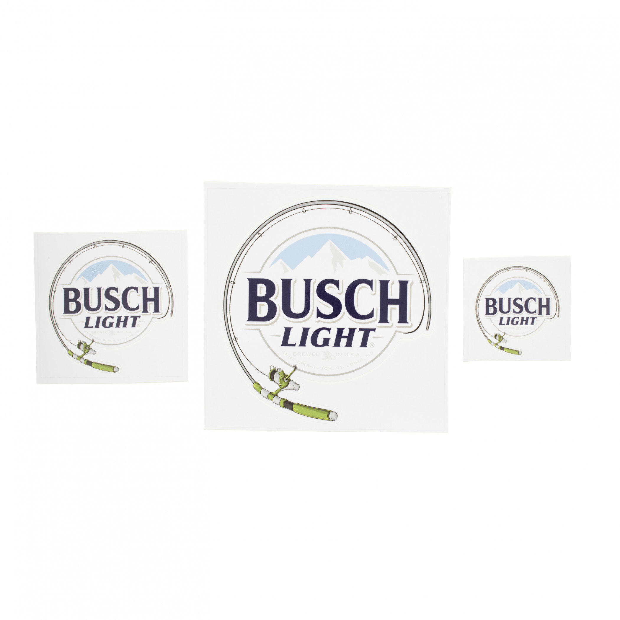 Busch Light Fishing Pole Sticker Various Sizes 3-Pack