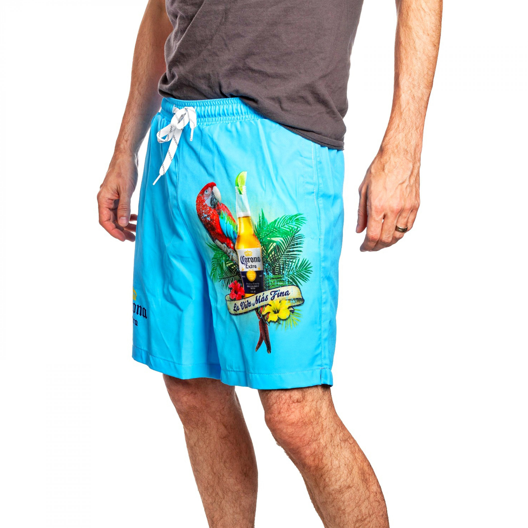 Corona Extra La Vida Mas Fina Tropical Board Shorts