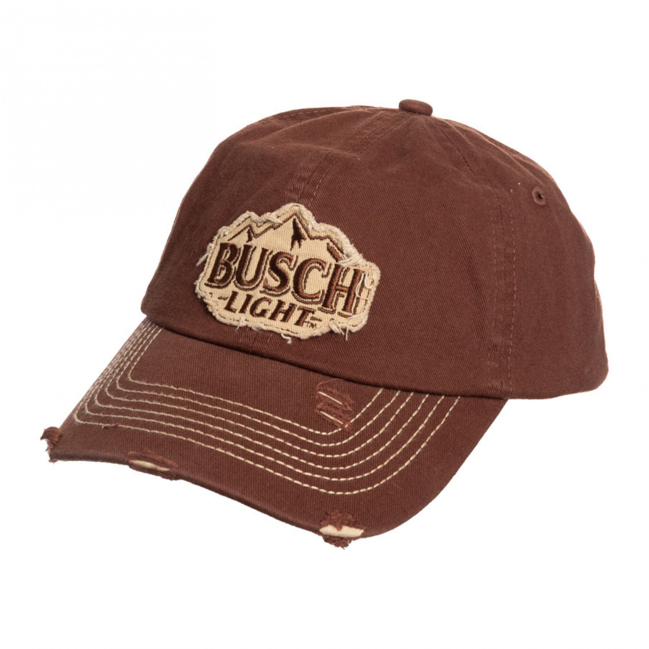 Busch Light Logo Distressed Brown Colorway Adjustable Hat