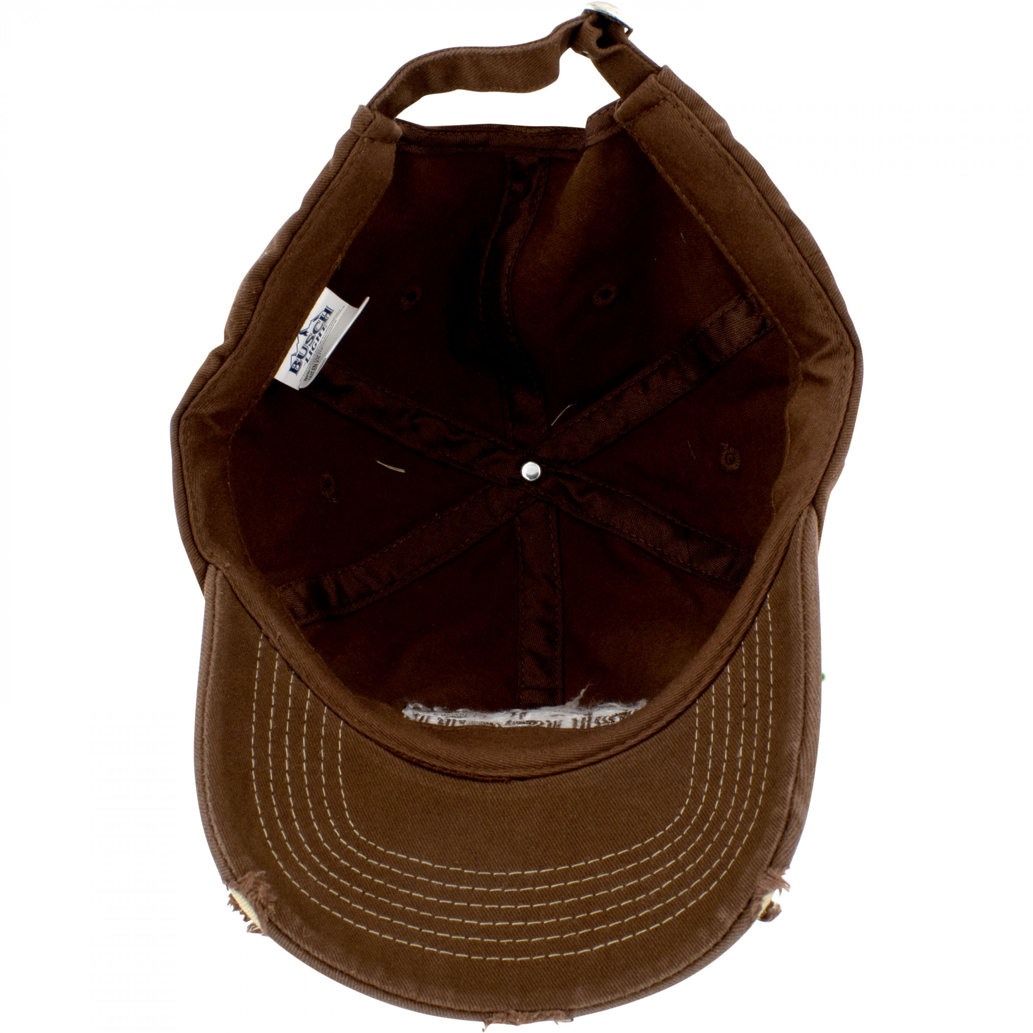 Busch Light Logo Distressed Brown Colorway Adjustable Hat