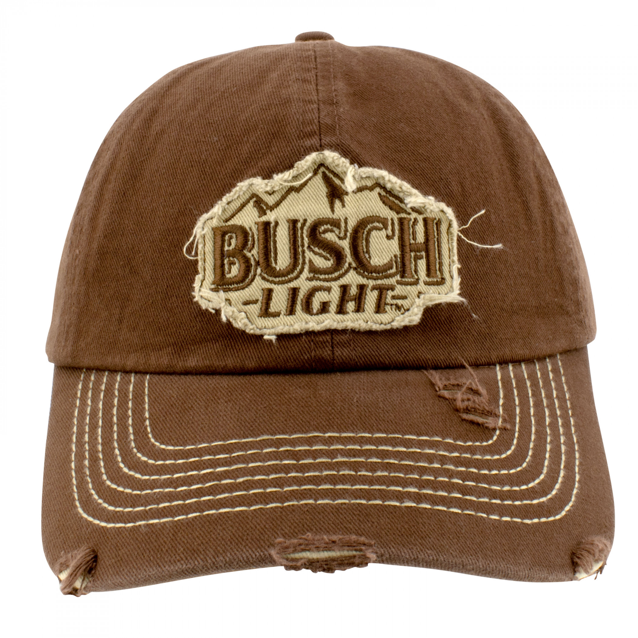 Busch Light Logo Distressed Brown Colorway Adjustable Hat