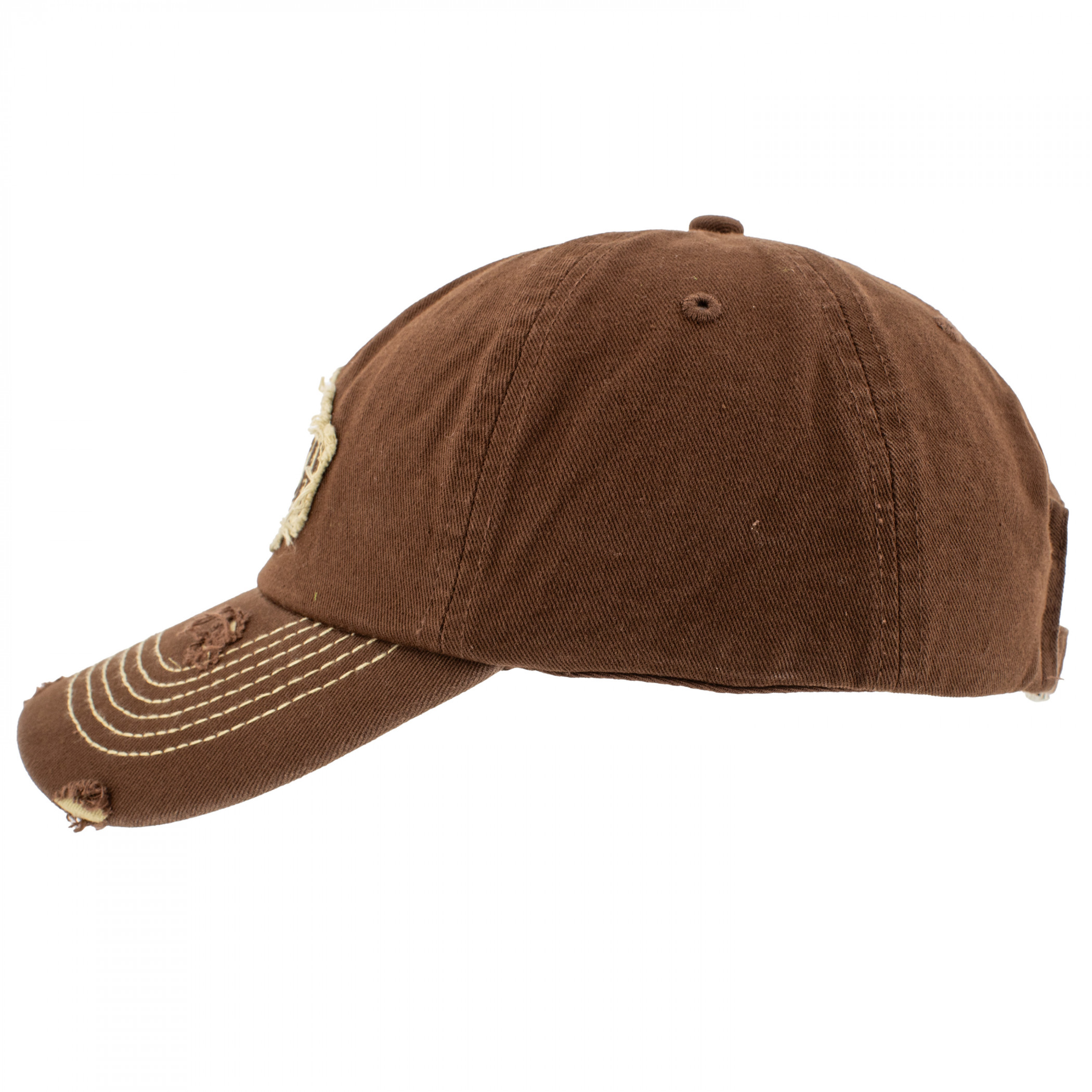 Busch Light Logo Distressed Brown Colorway Adjustable Hat