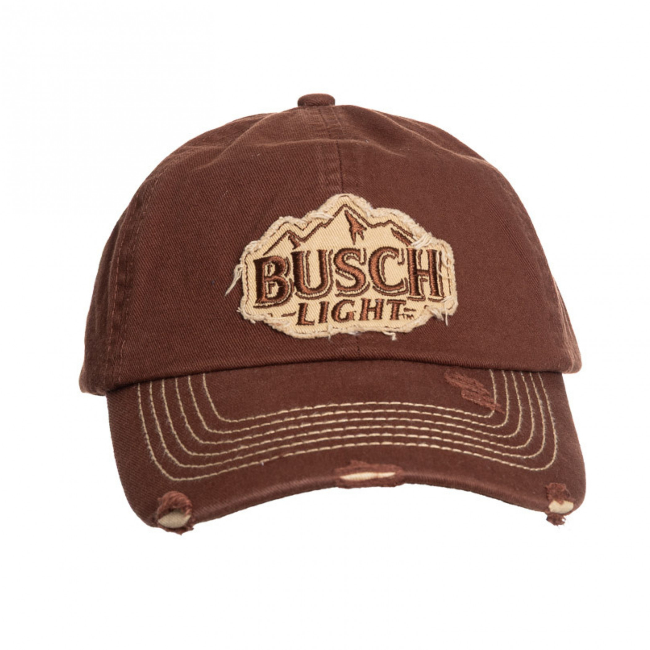 Busch Light Logo Distressed Brown Colorway Adjustable Hat