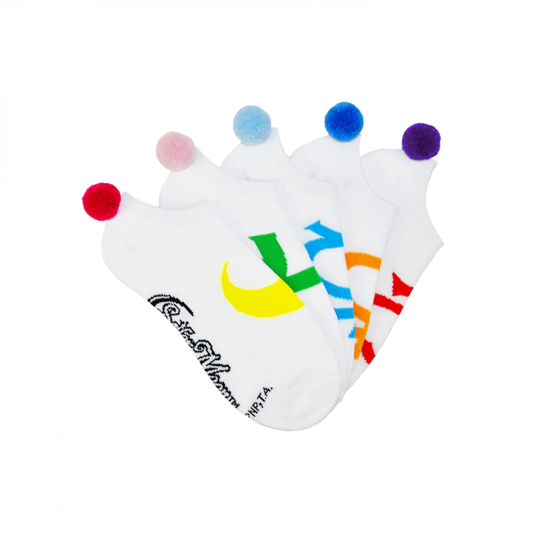 Sailor Moon Scouts Lowcut Pom Pom Socks 5-Pack, Multi-Color