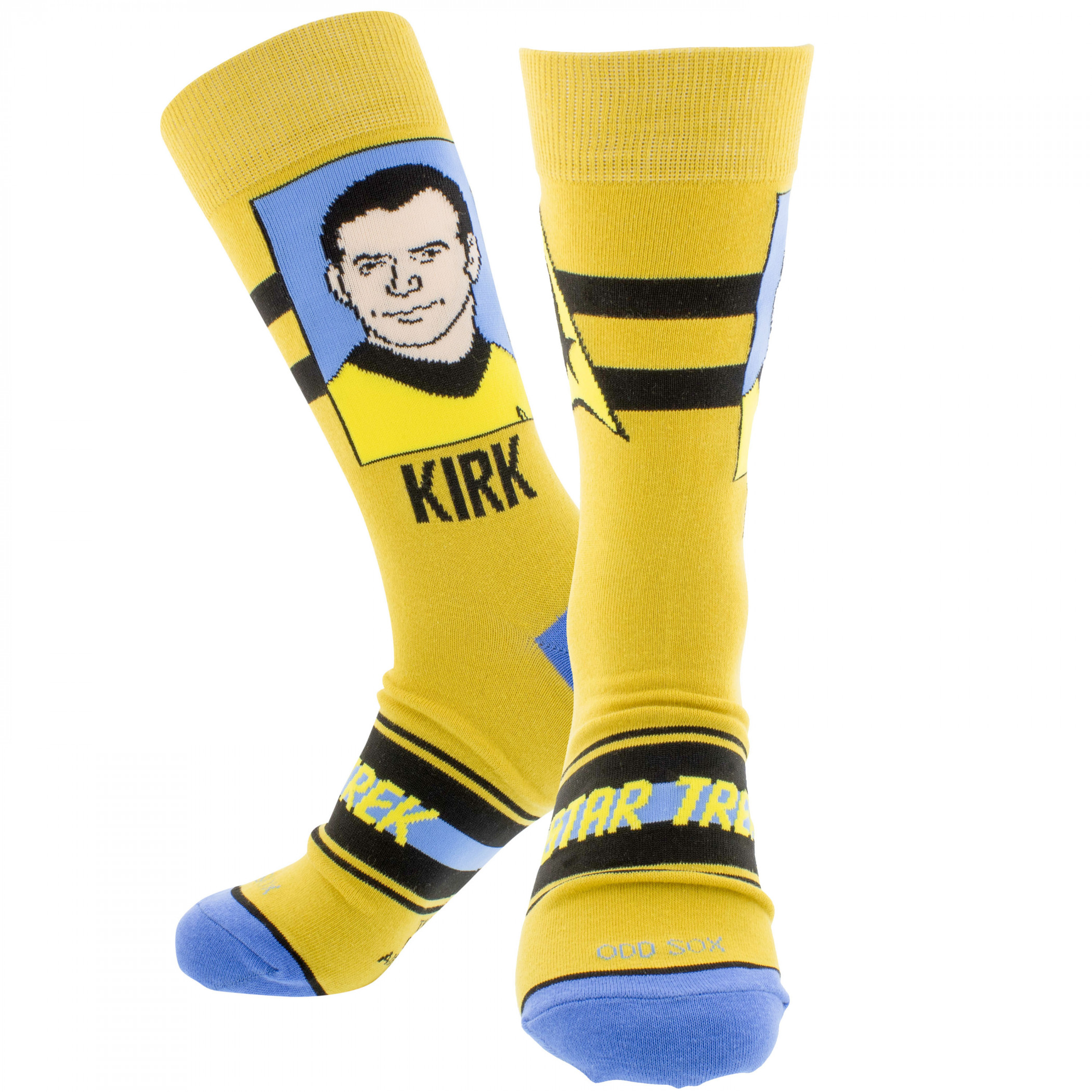 Star Trek Captain Kirk Portrait Crew Socks, Yellow