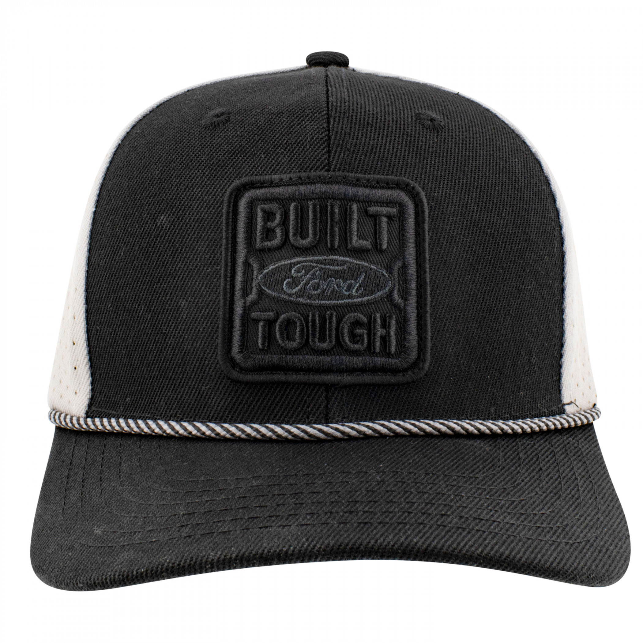 Ford Built Tough Logo Black on Black Rope Hat