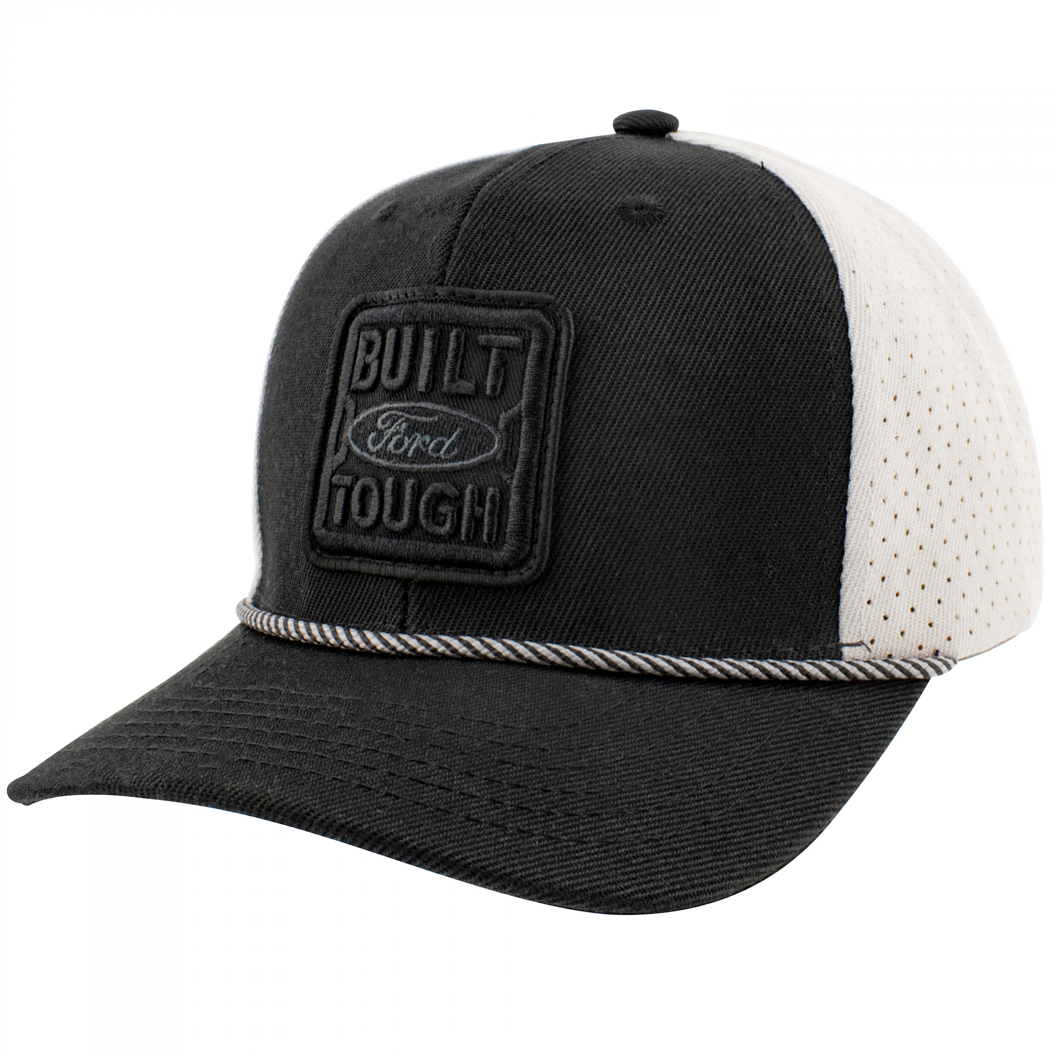 Ford Built Tough Logo Black on Black Rope Hat